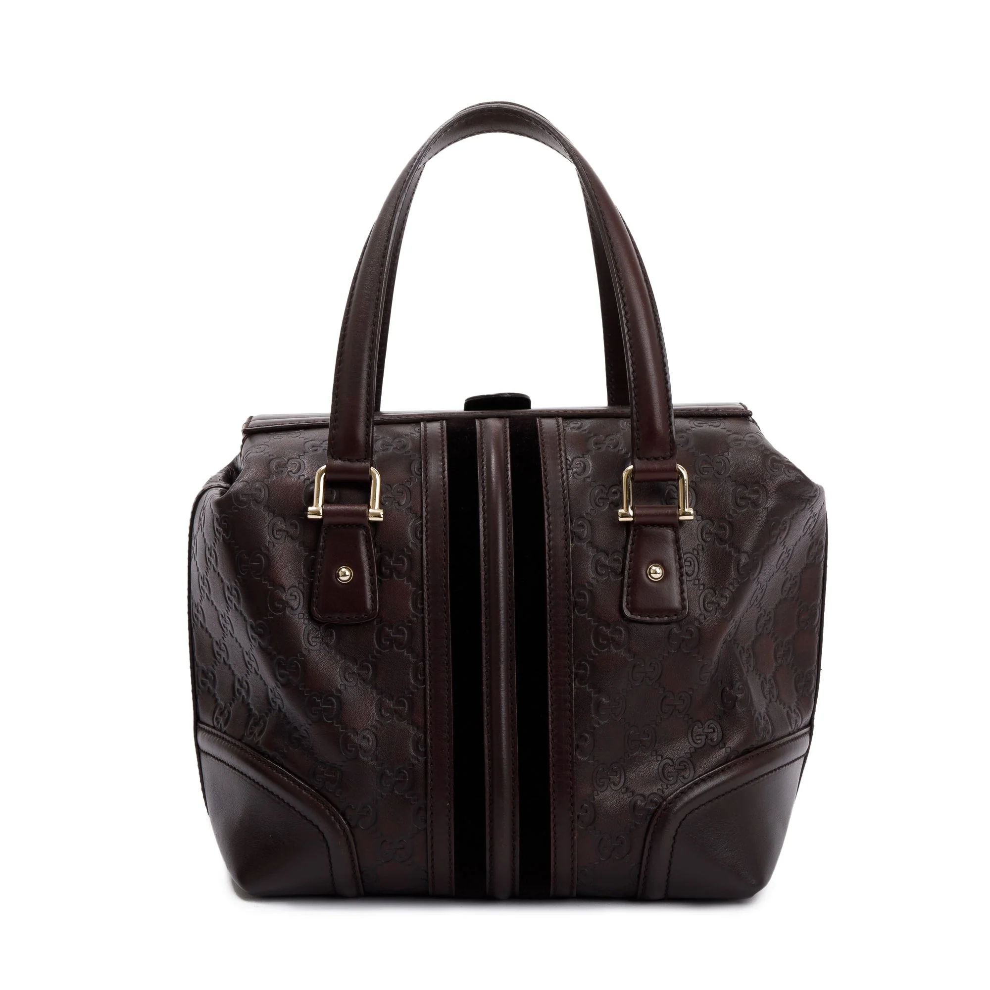 Gucci Brown GG Signature Leather Treasure Boston Bag - Image 3