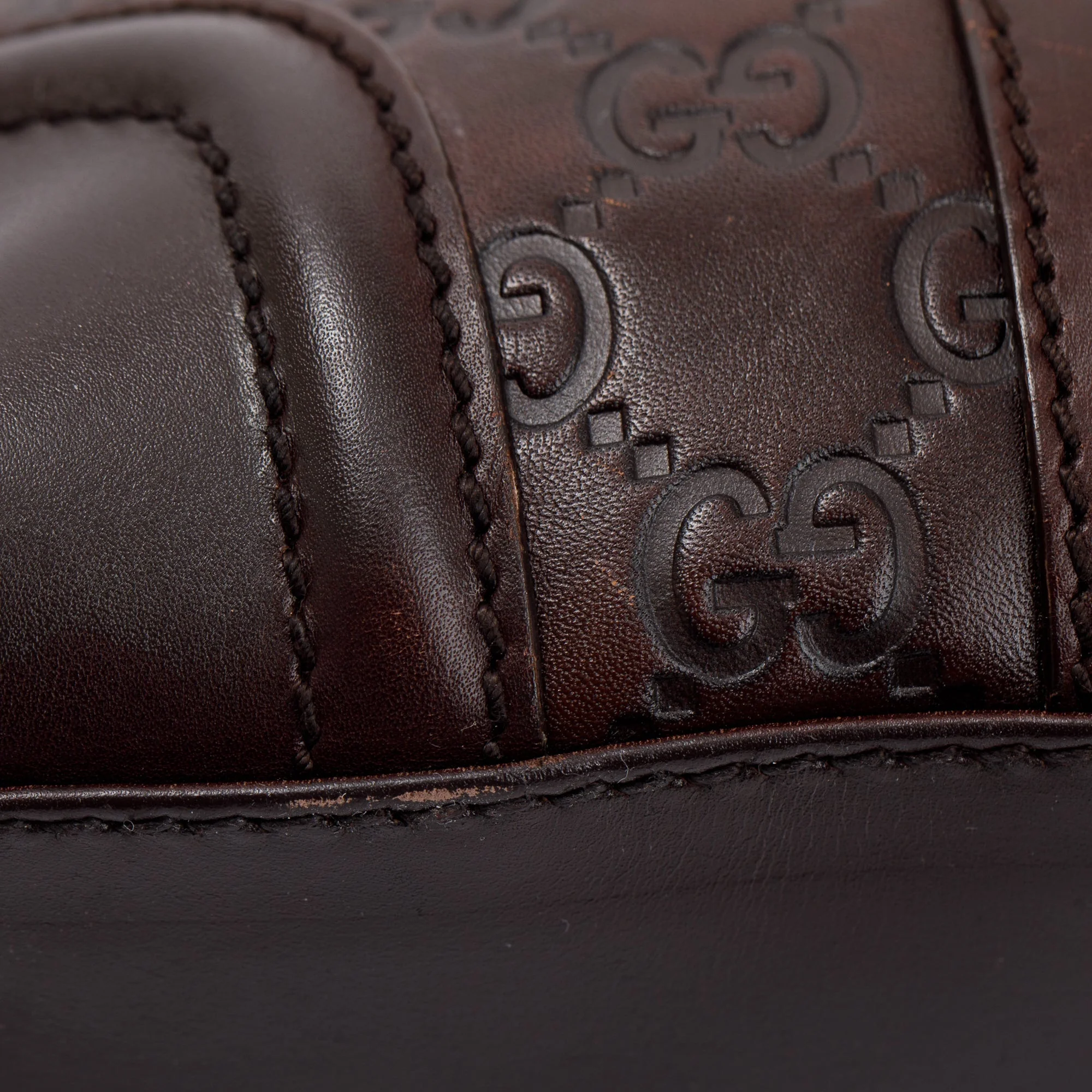 Gucci Brown GG Signature Leather Treasure Boston Bag - Image 6