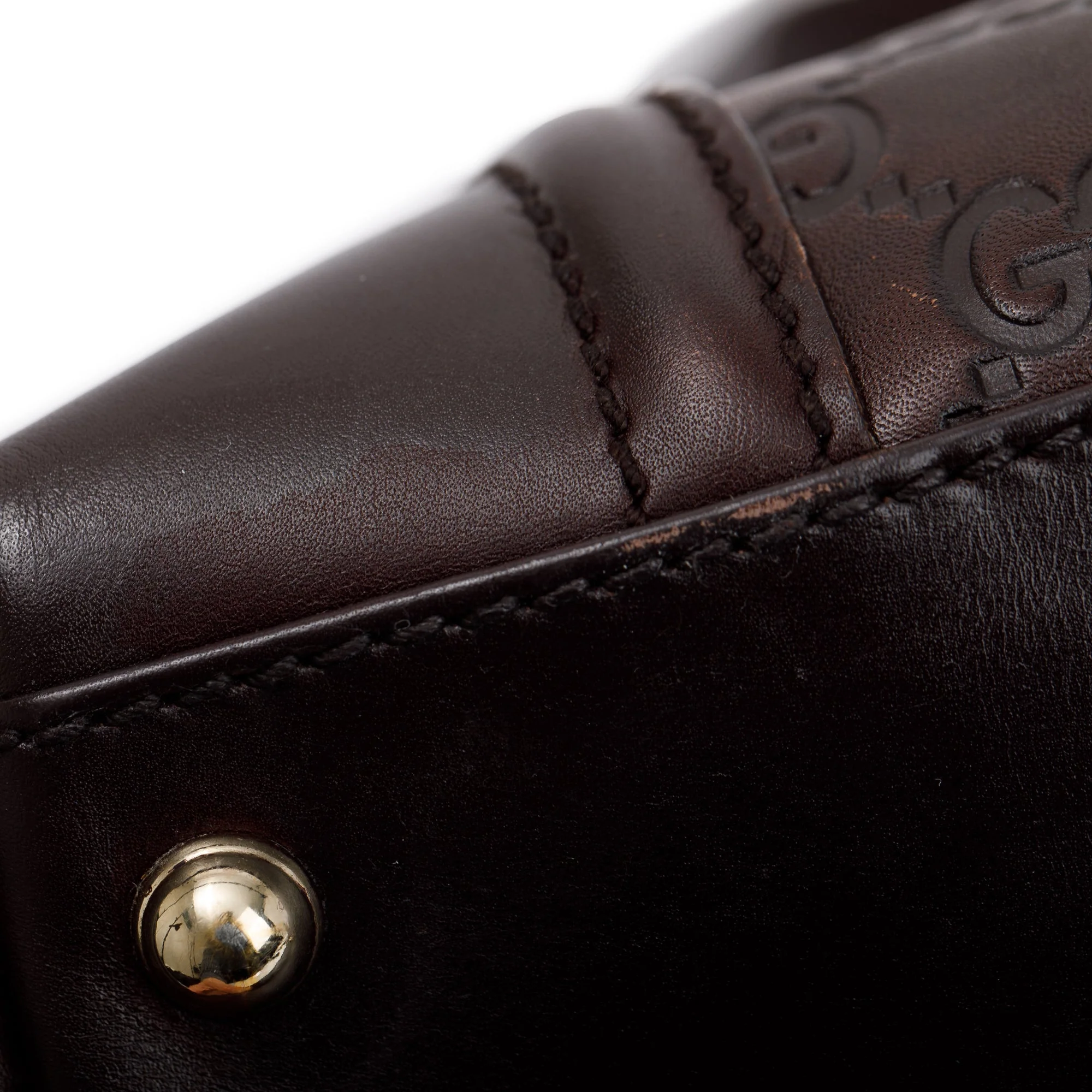 Gucci Brown GG Signature Leather Treasure Boston Bag - Image 9