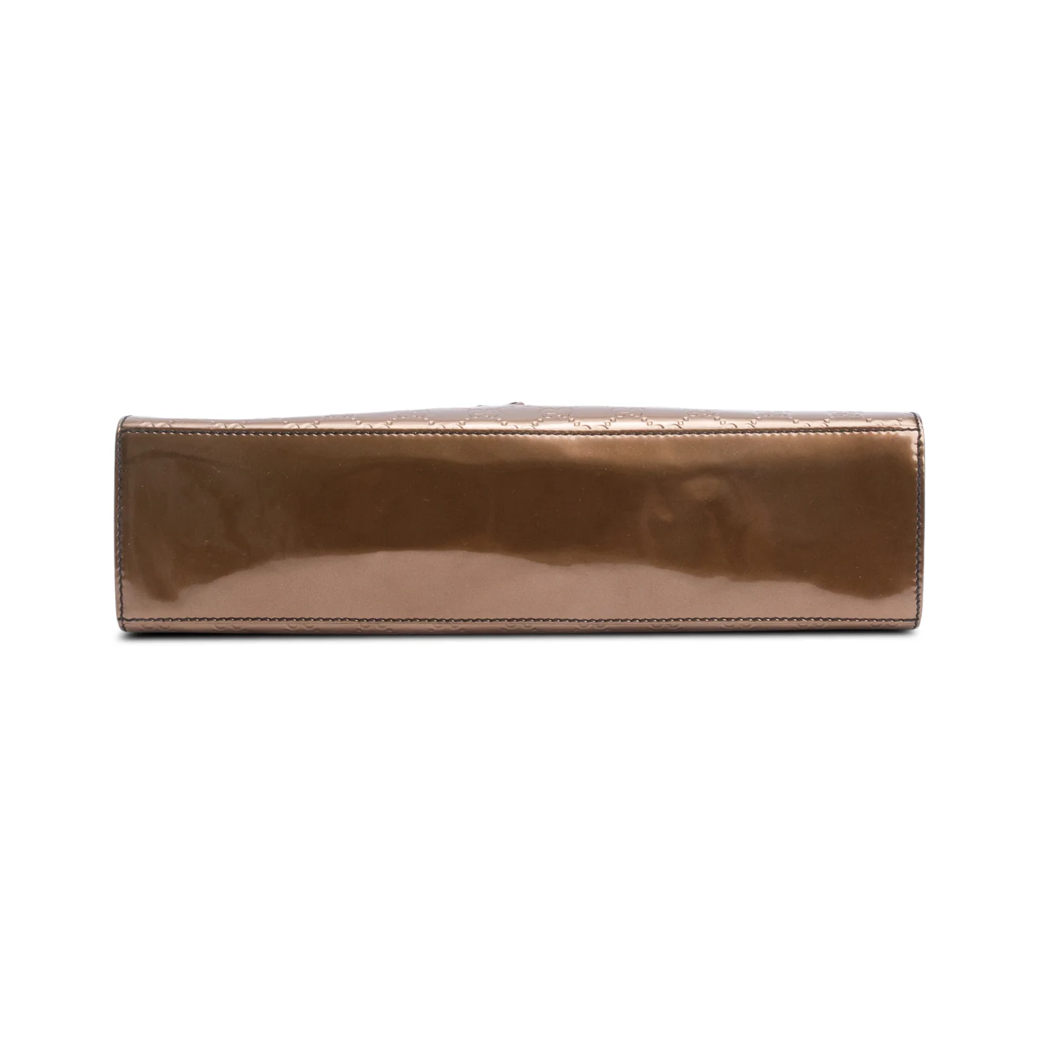 Gucci Brown GG Signature Patent Leather Large Emily Chain Shoulder Bag - Image 7