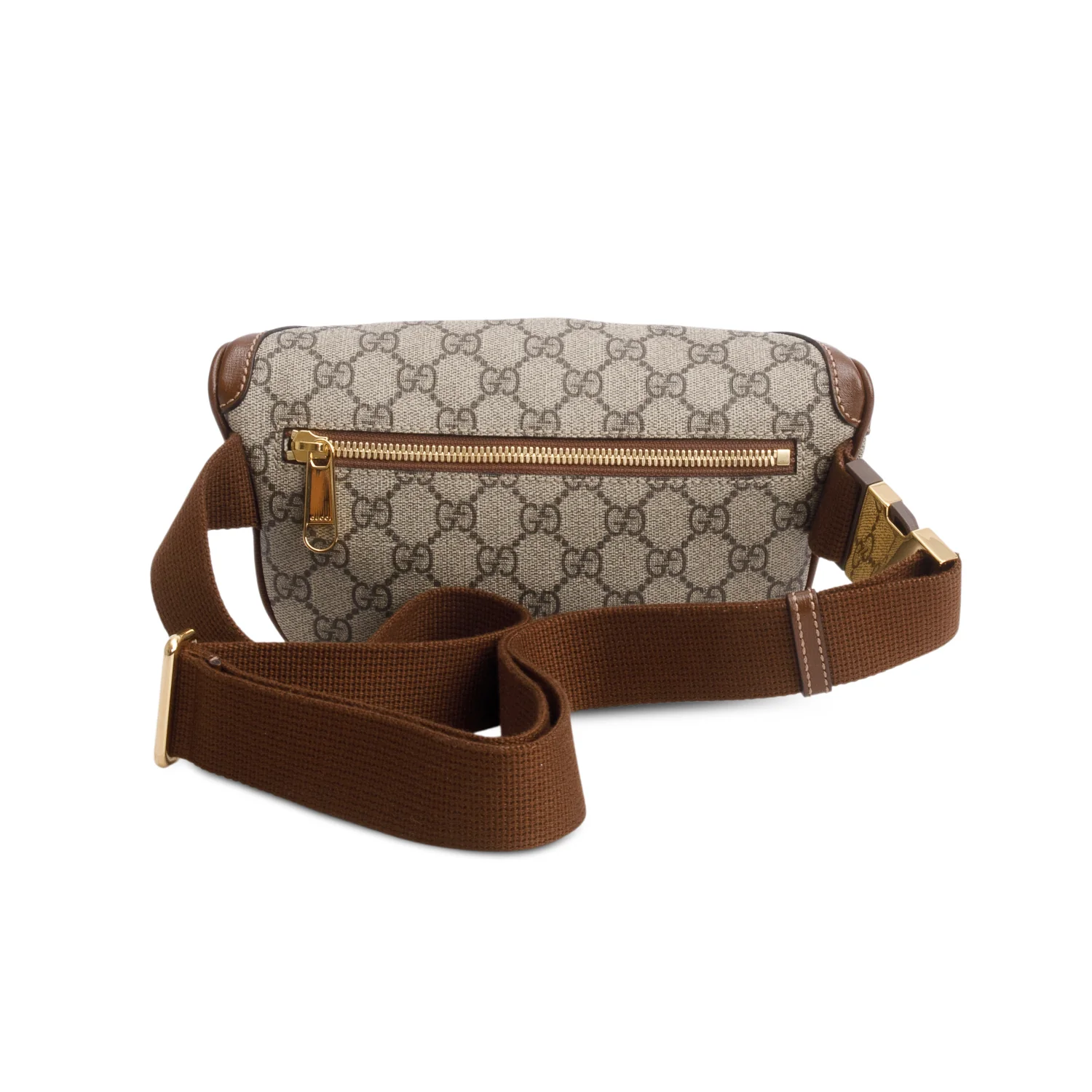 Gucci Brown GG Supreme Monogram Textured Calfskin Retro Interlocking G Belt Bag - Image 3