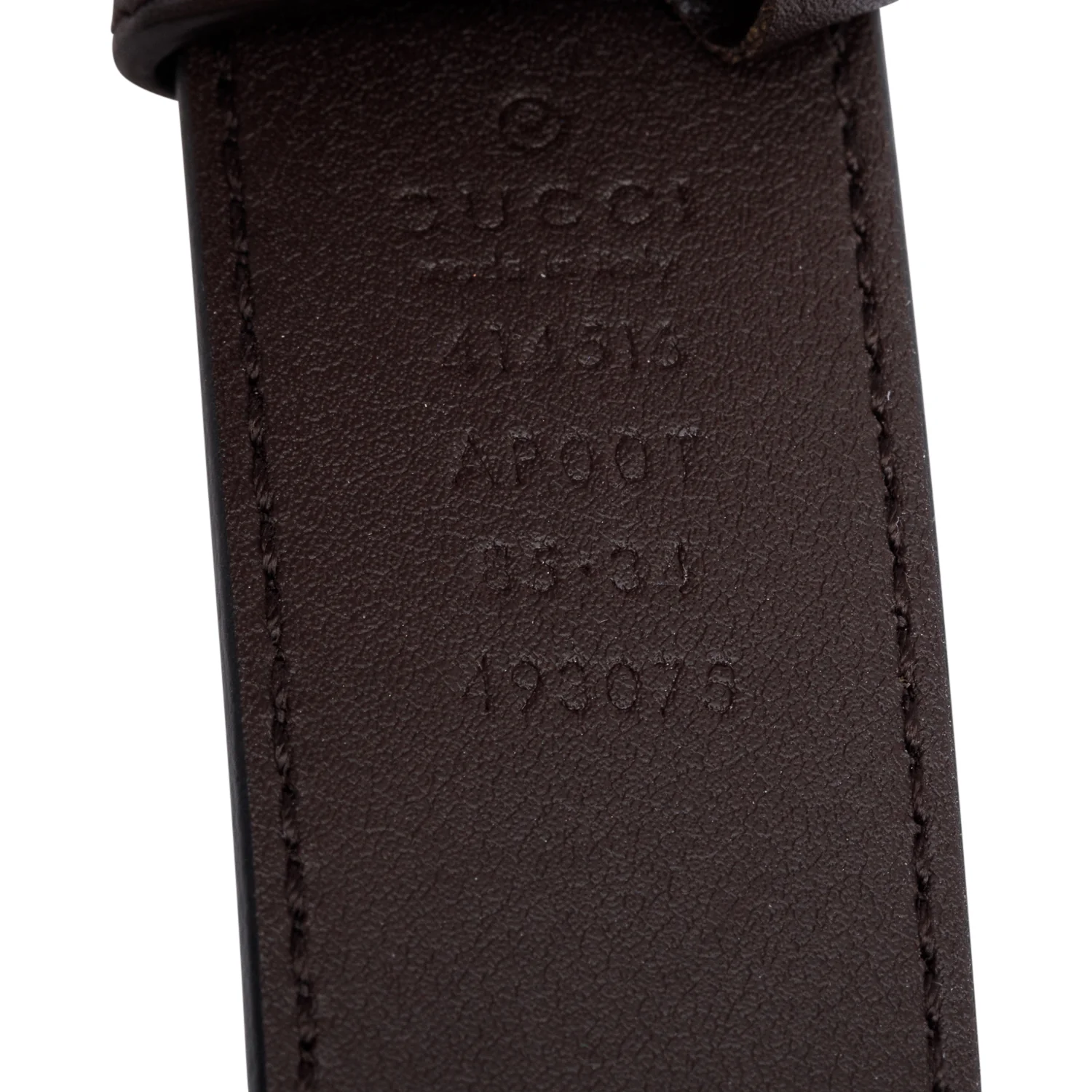 Gucci Brown Leather GG Marmont Thin Belt, 85 34 - Image 2
