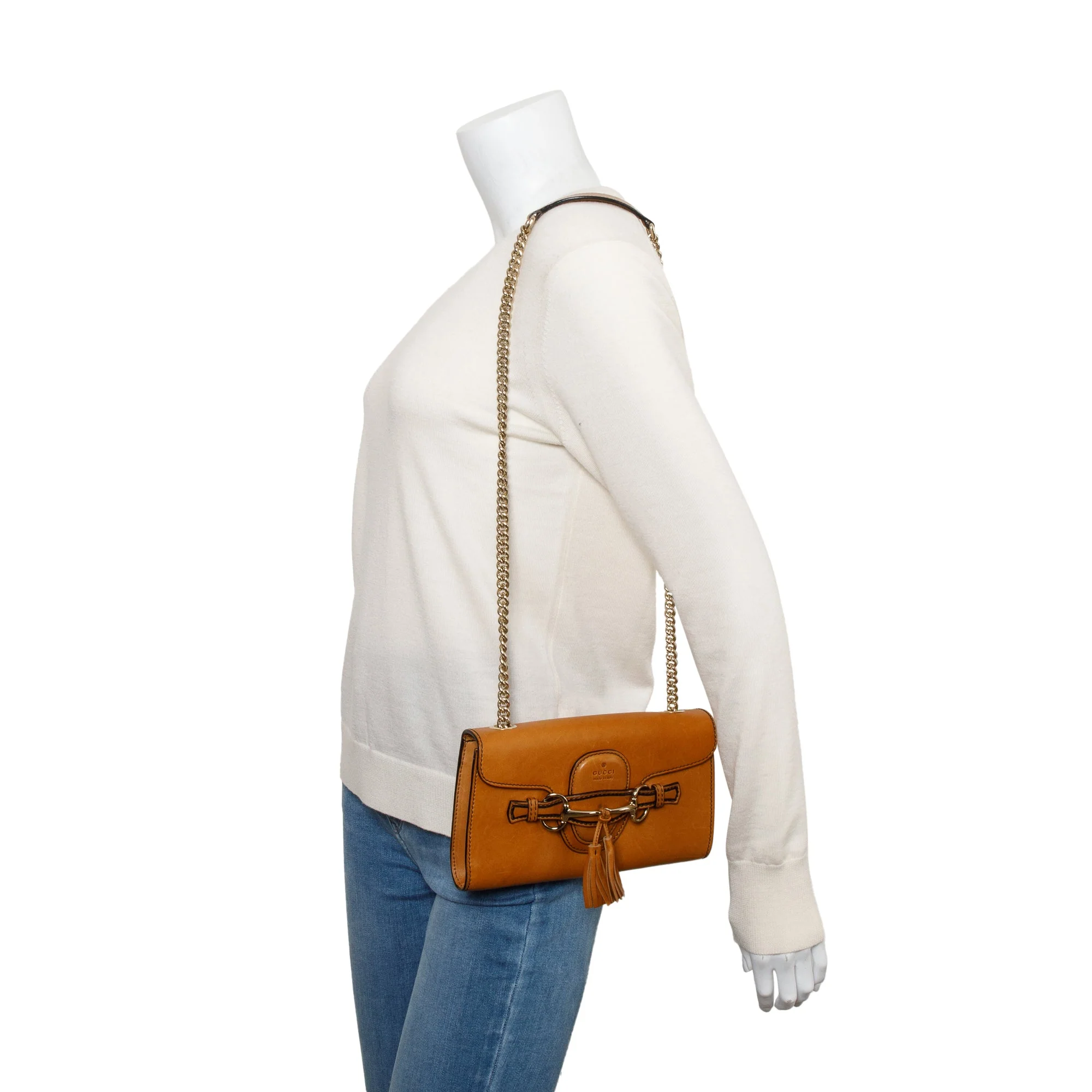 Gucci Brown Leather Small Emily Chain Shoulder Bag - Image 2