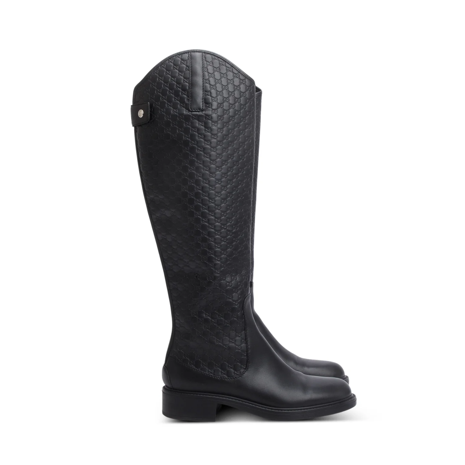 Gucci Brown Microguccissima Leather Knee-High Riding Boots, Size 36 - Image 2