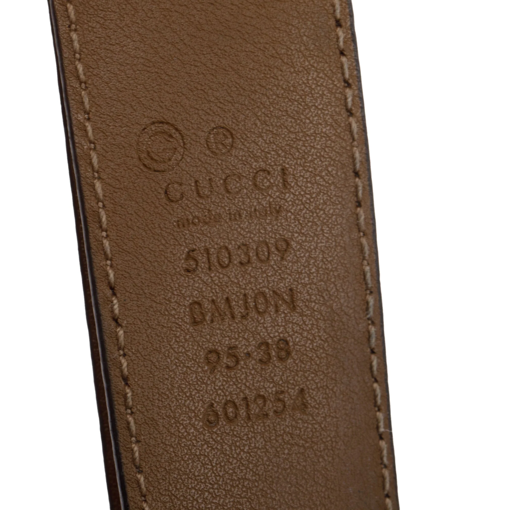 Gucci Brown Signature Leather Belt 95 38 - Image 2