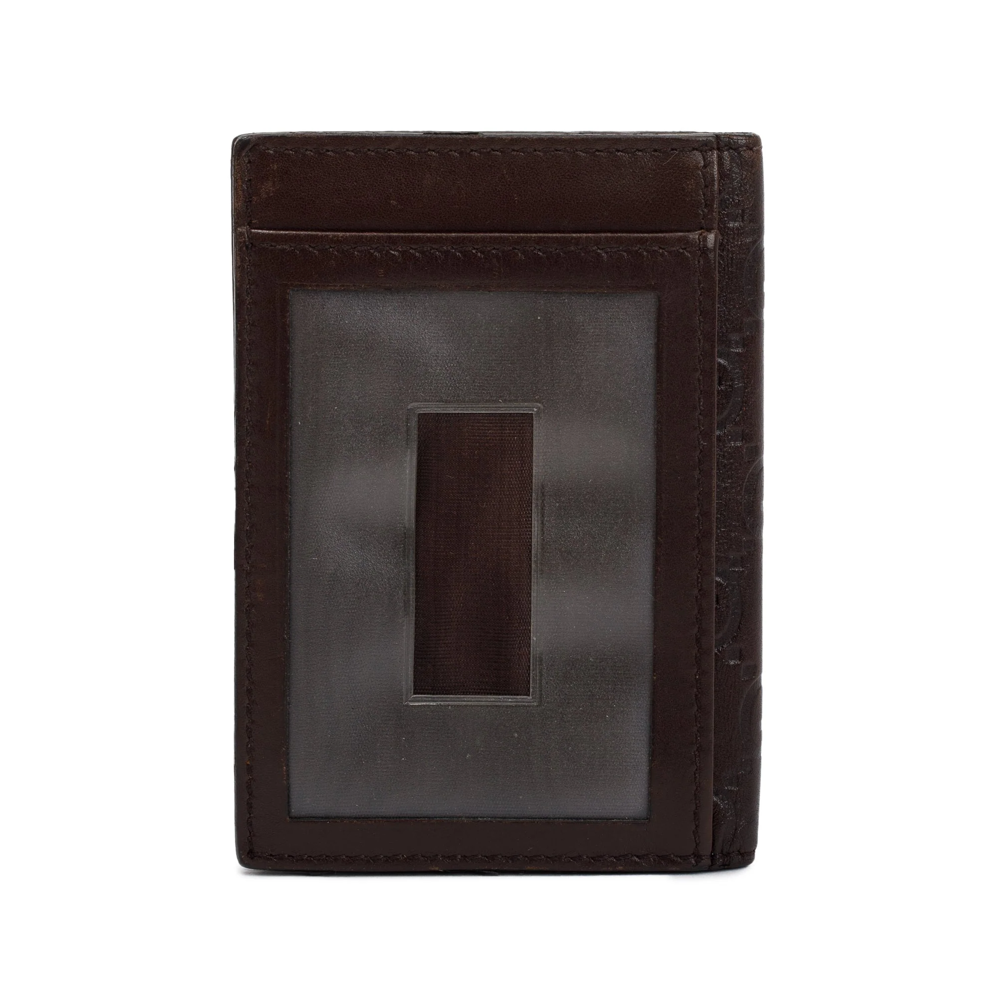 Gucci Brown Signature Leather Bifold Card Case w/ Box - Image 4