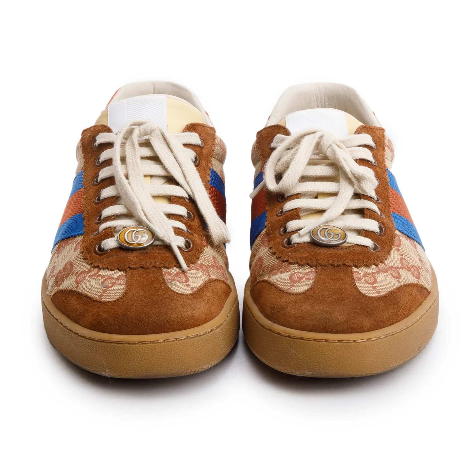 Gucci Brown Suede GG Canvas Web G74 Sneakers, Men's Size 9.5 w/ Box - Image 4