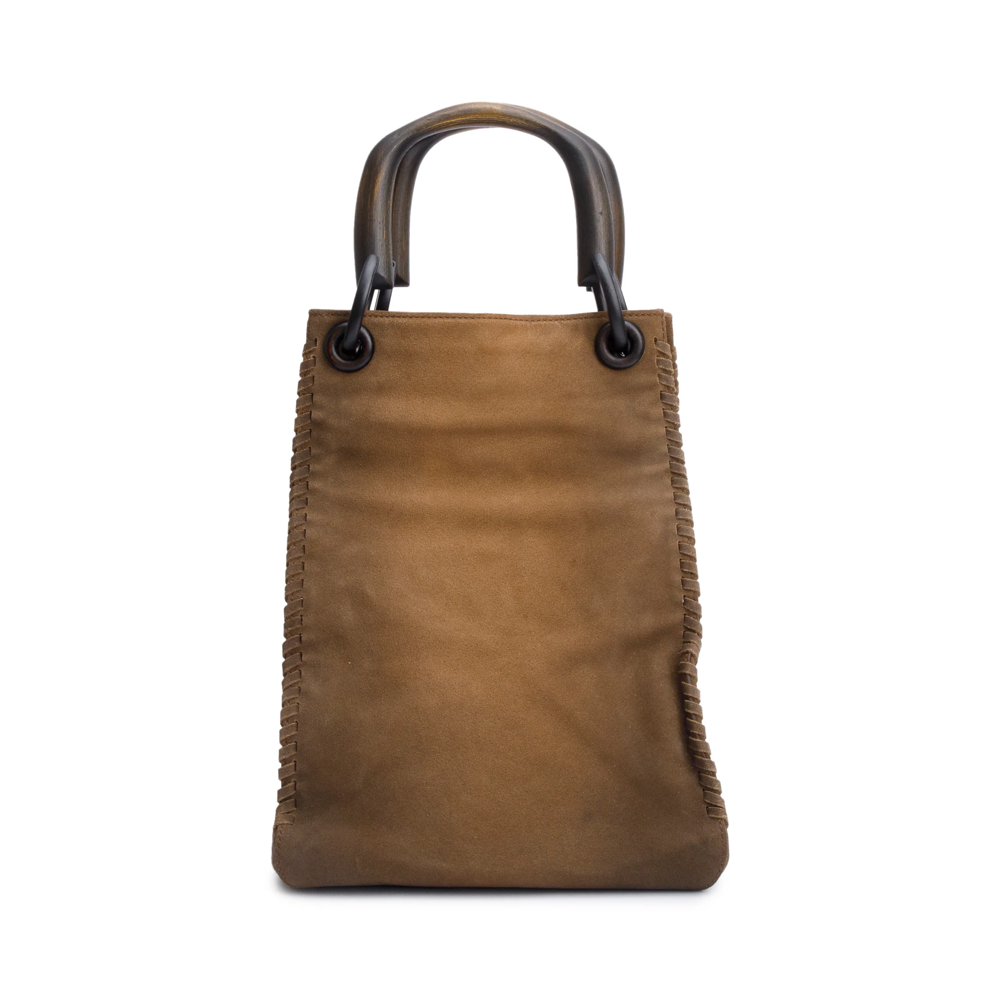 Gucci Brown Suede Whipstitch Accent handle Tote bag - Image 3