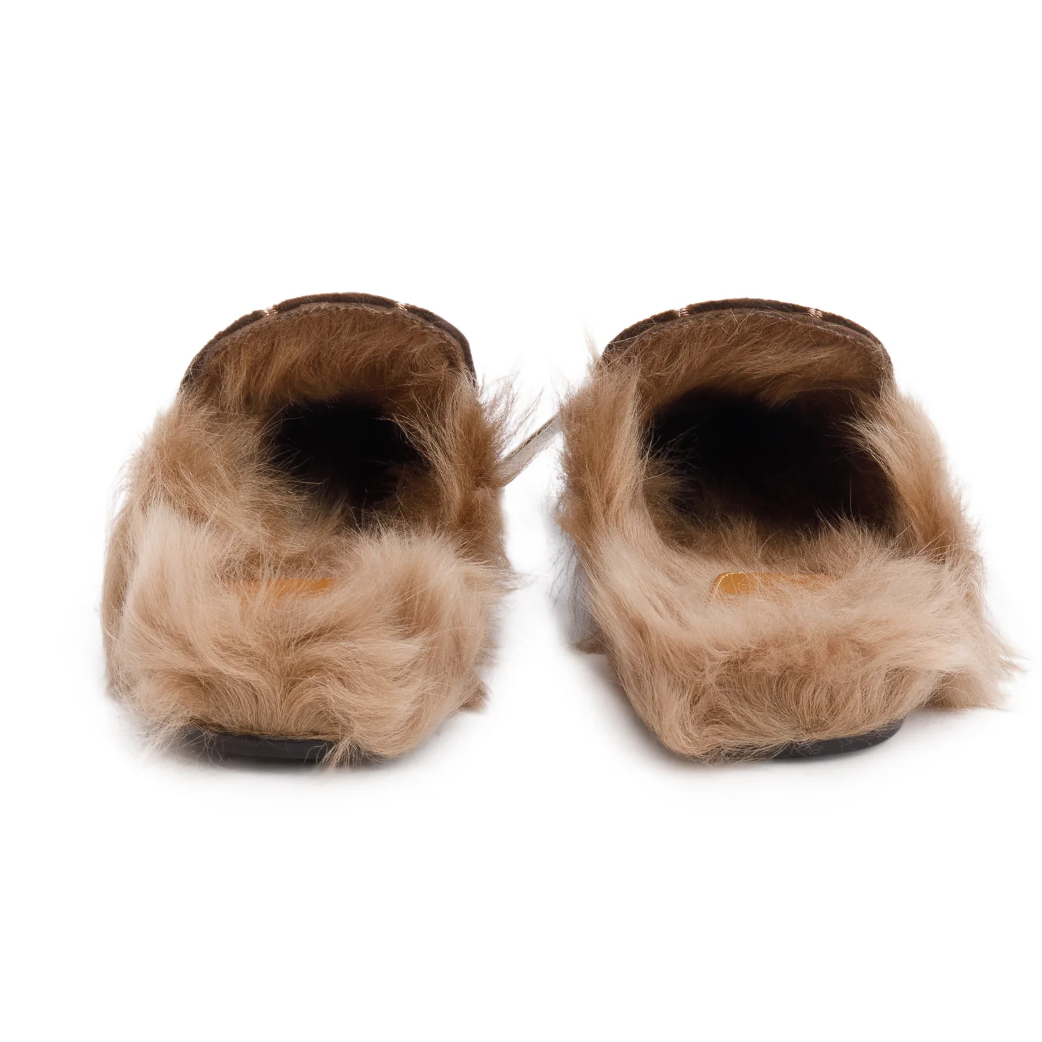 Gucci Brown Velvet GG Kid Fur Princetown Mules, Size 38 w/ Box - Image 6