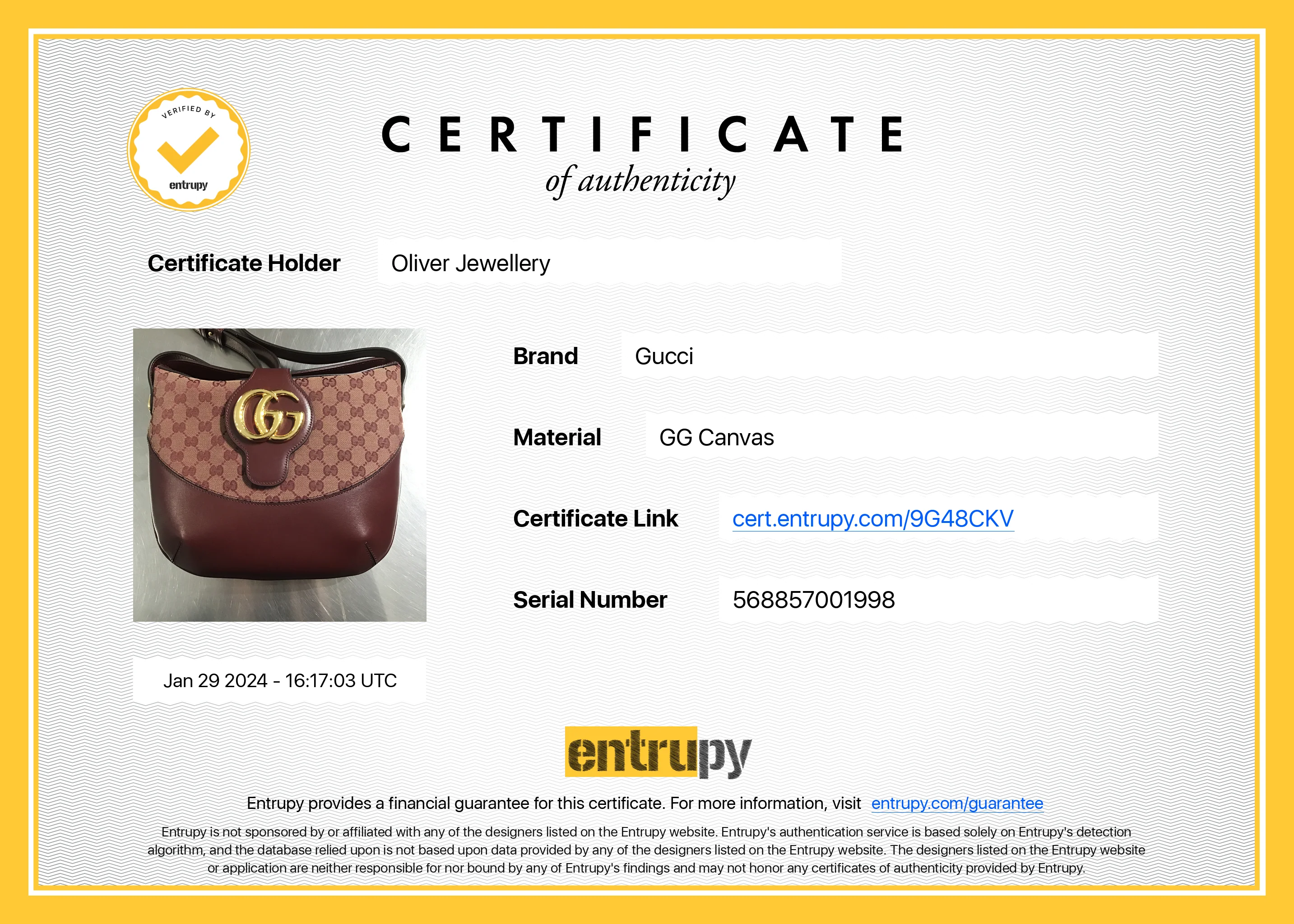 Gucci Burgundy GG Canvas & Calfskin Leather Medium Arli Shoulder Bag - Image 14