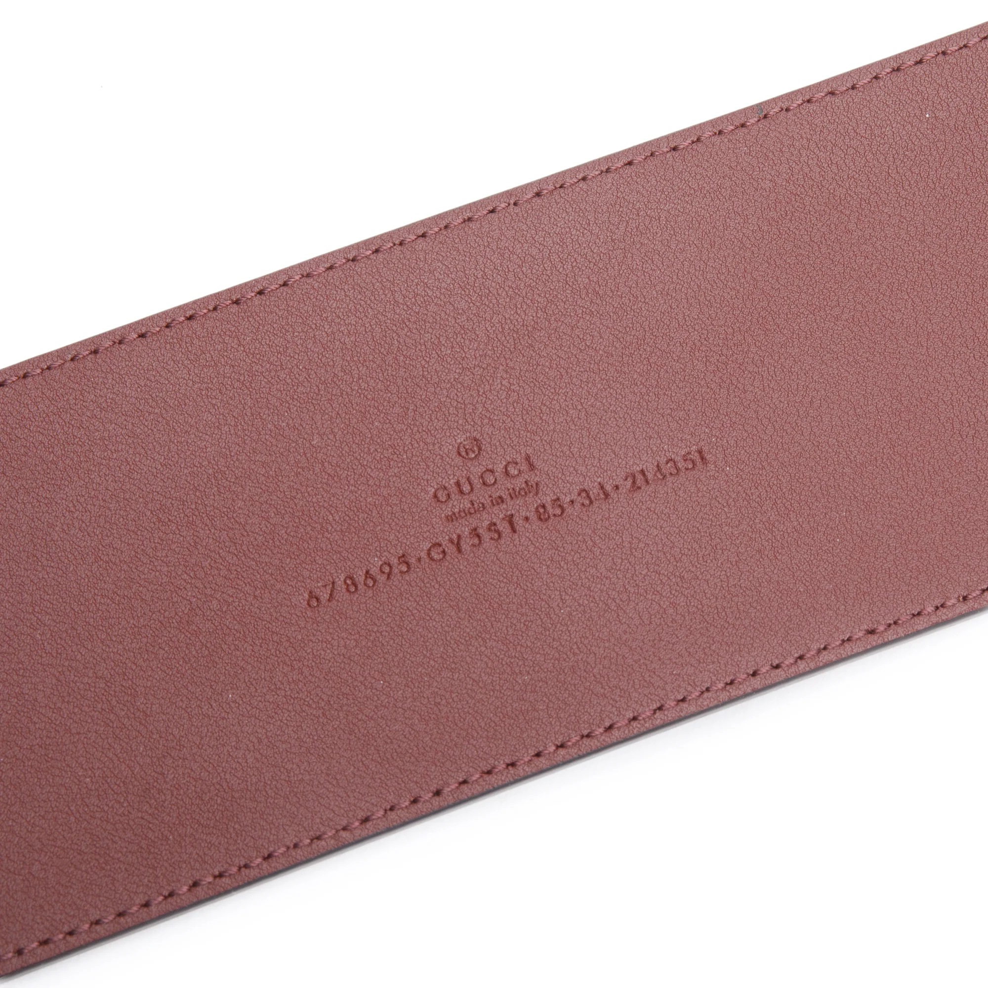 Gucci Burgundy GG Canvas Wide Waist Buckle Belt 85 34 - Image 2
