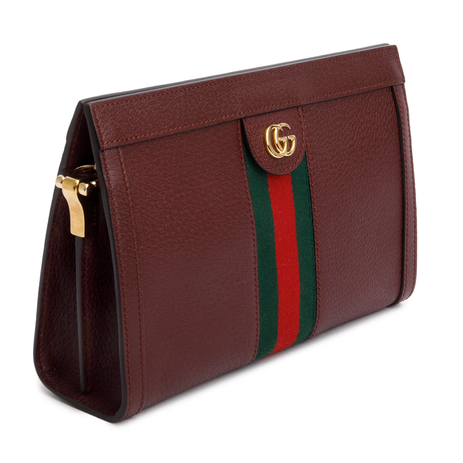 Gucci Burgundy Leather Web Ophidia Medium Chain Shoulder Bag - Image 4