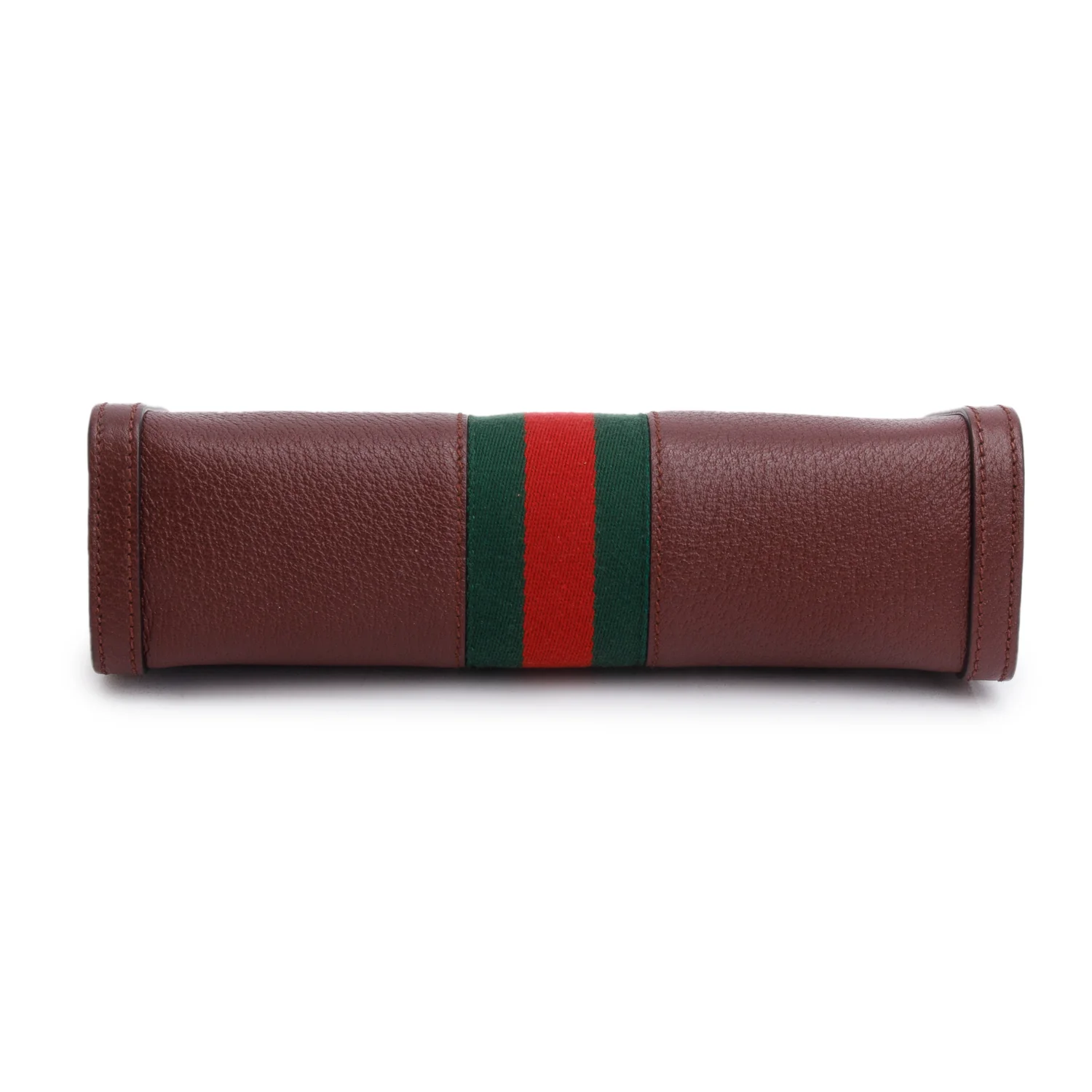 Gucci Burgundy Leather Web Ophidia Medium Chain Shoulder Bag - Image 7
