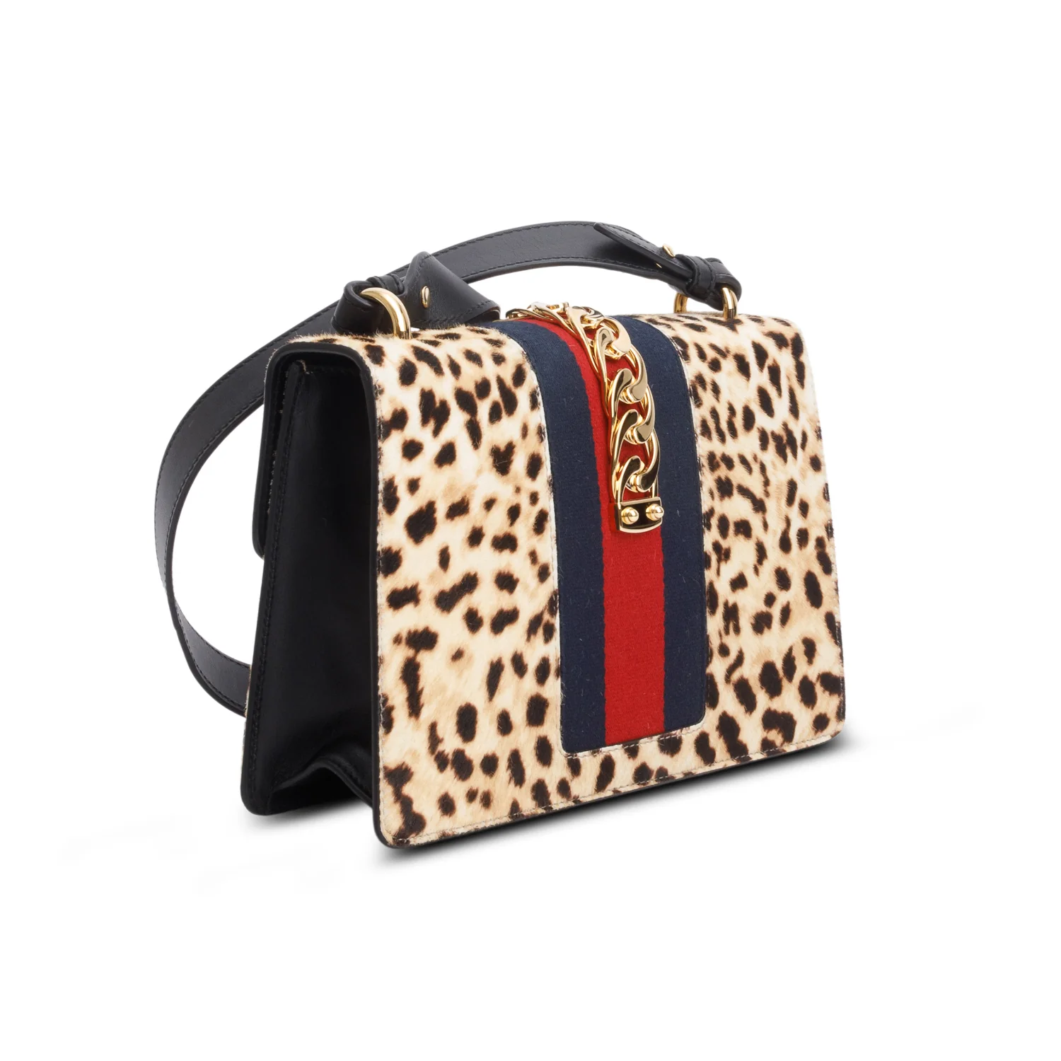 Gucci Calf Hair Leopard Print Small Sylvie Shoulder Bag w/ Straps - Image 6