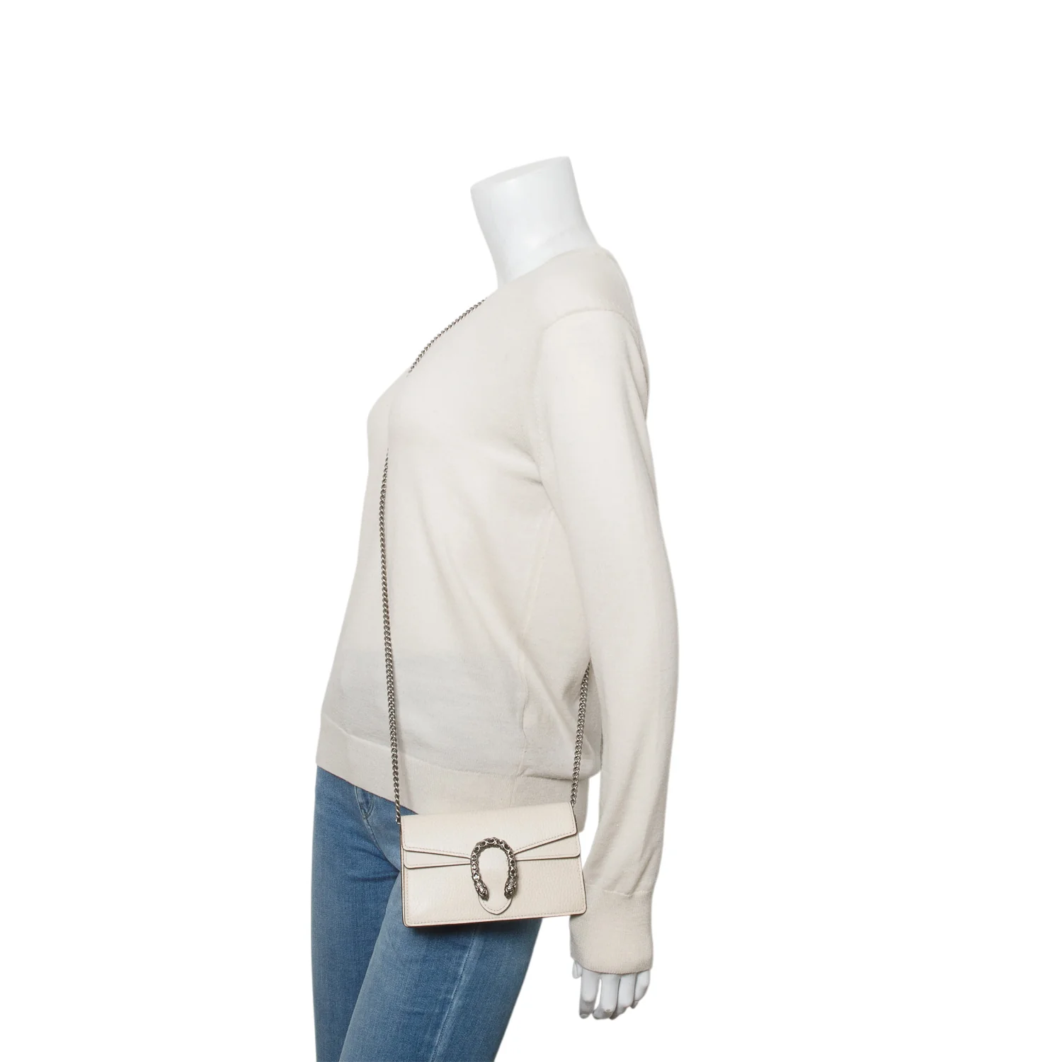 Gucci Cream Calfskin Leather Super Mini Dionysus Bag - Image 2
