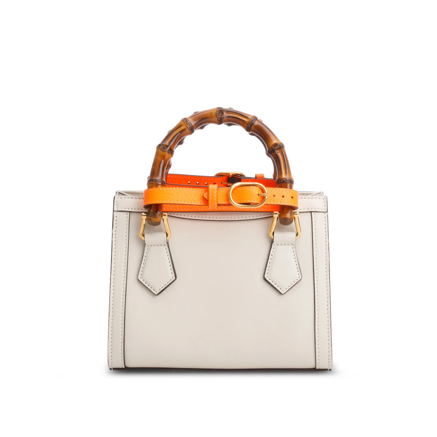 Gucci Cream Wonka Grain Calfskin Mini Diana Tote Bag w/ Strap - Image 5