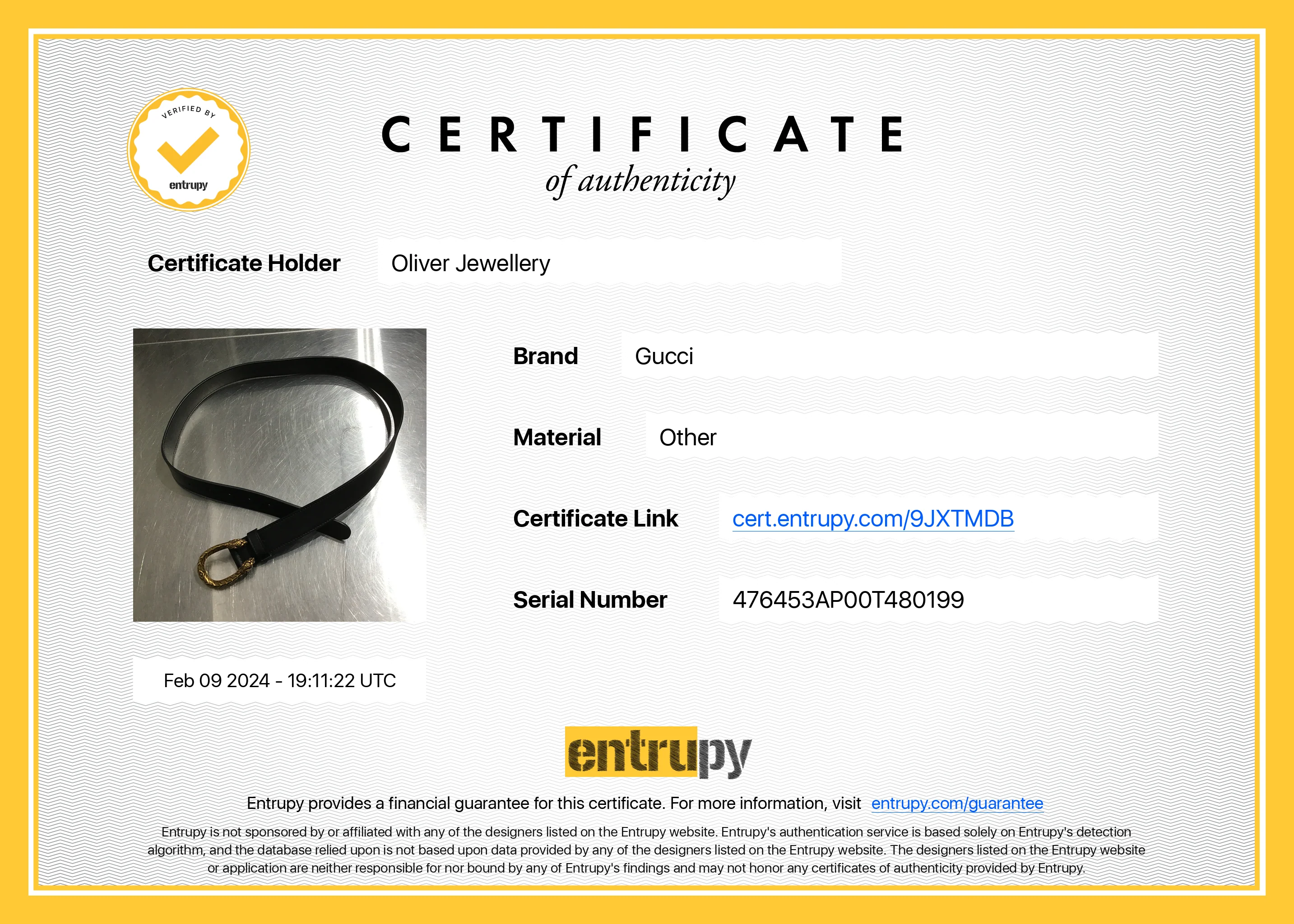Gucci Dionysus Accent Black Leather 30 MM Belt, 90 36 - Image 3