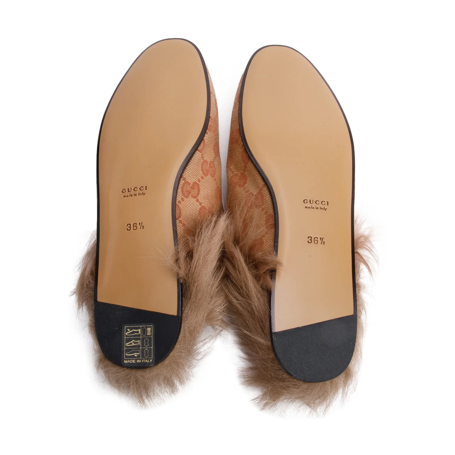 Gucci GG Canvas Fur Horsebit Princetown Mules, Size 36.5 w/ Box - Image 6