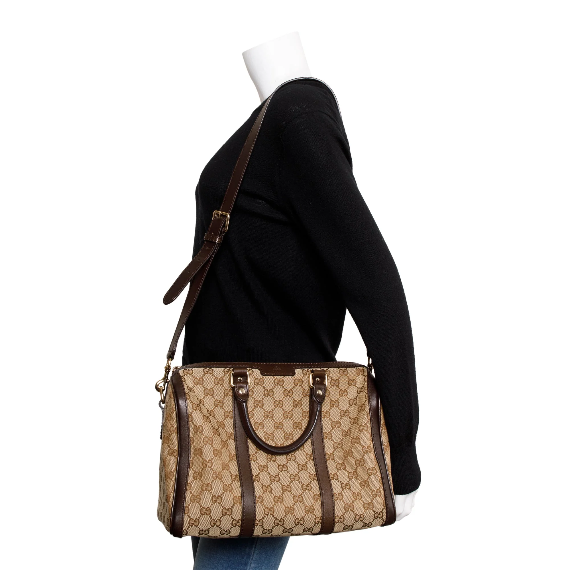 Gucci GG Canvas Medium Boston Bag w/ Strap - Image 2