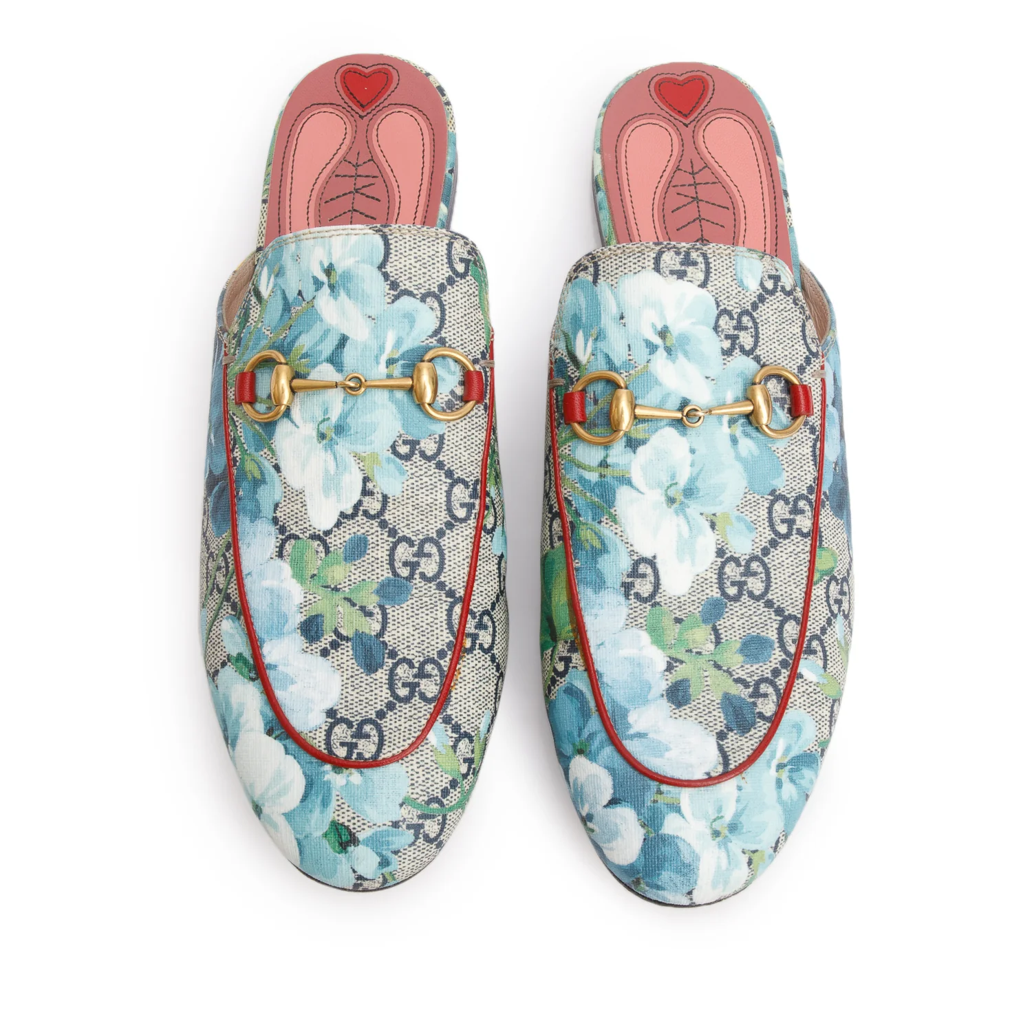 Gucci GG Supreme Blooms Princetown Mules, Size 39 w/ Box
