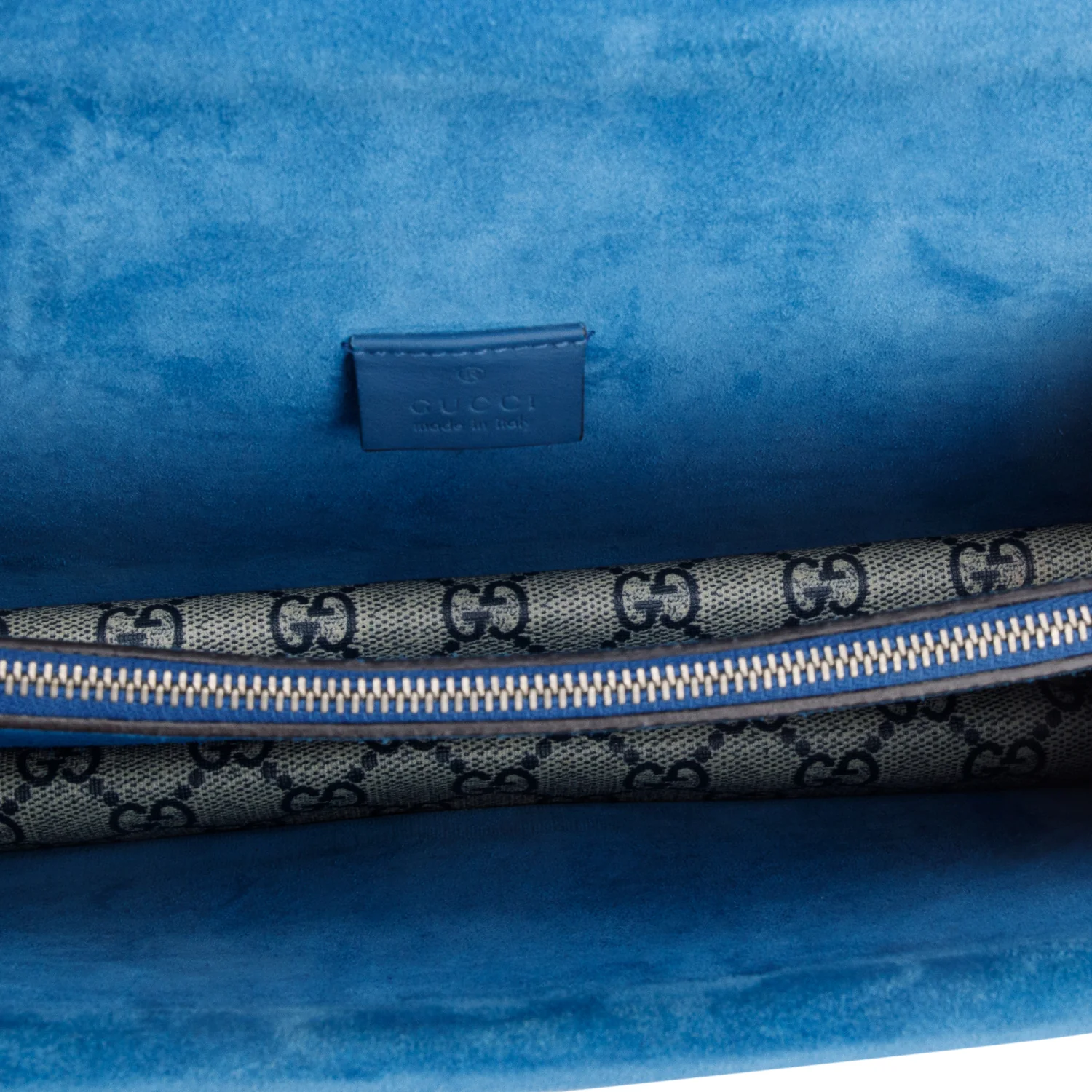 Gucci GG Supreme Blue Suede Blooms Small Dionysus Shoulder Bag - Image 8