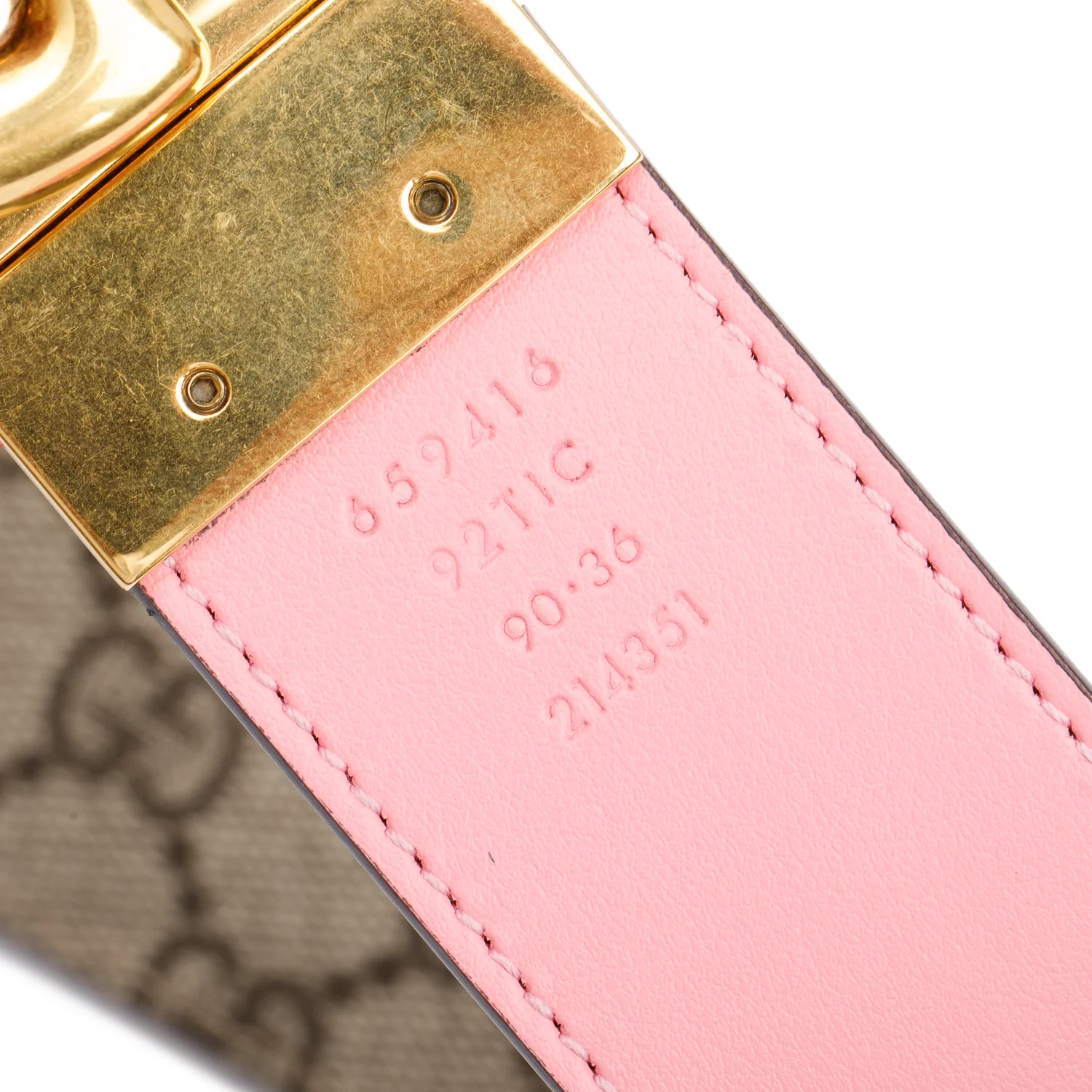 Gucci GG Supreme Canvas Pink Calfskin Leather GG Marmont Reversible Belt 90 36 - Image 3