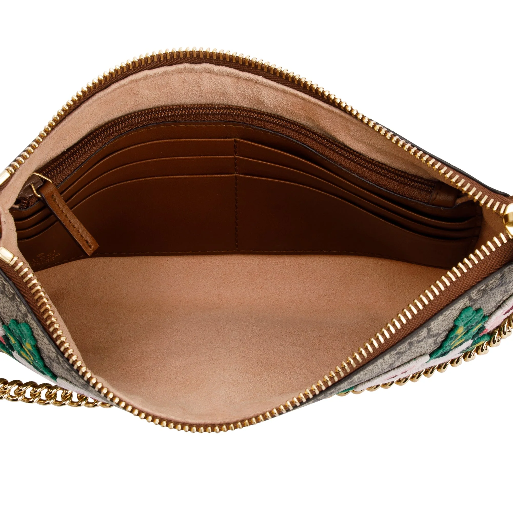 Gucci GG Supreme Embroidered Flower Chain Pochette - Image 4