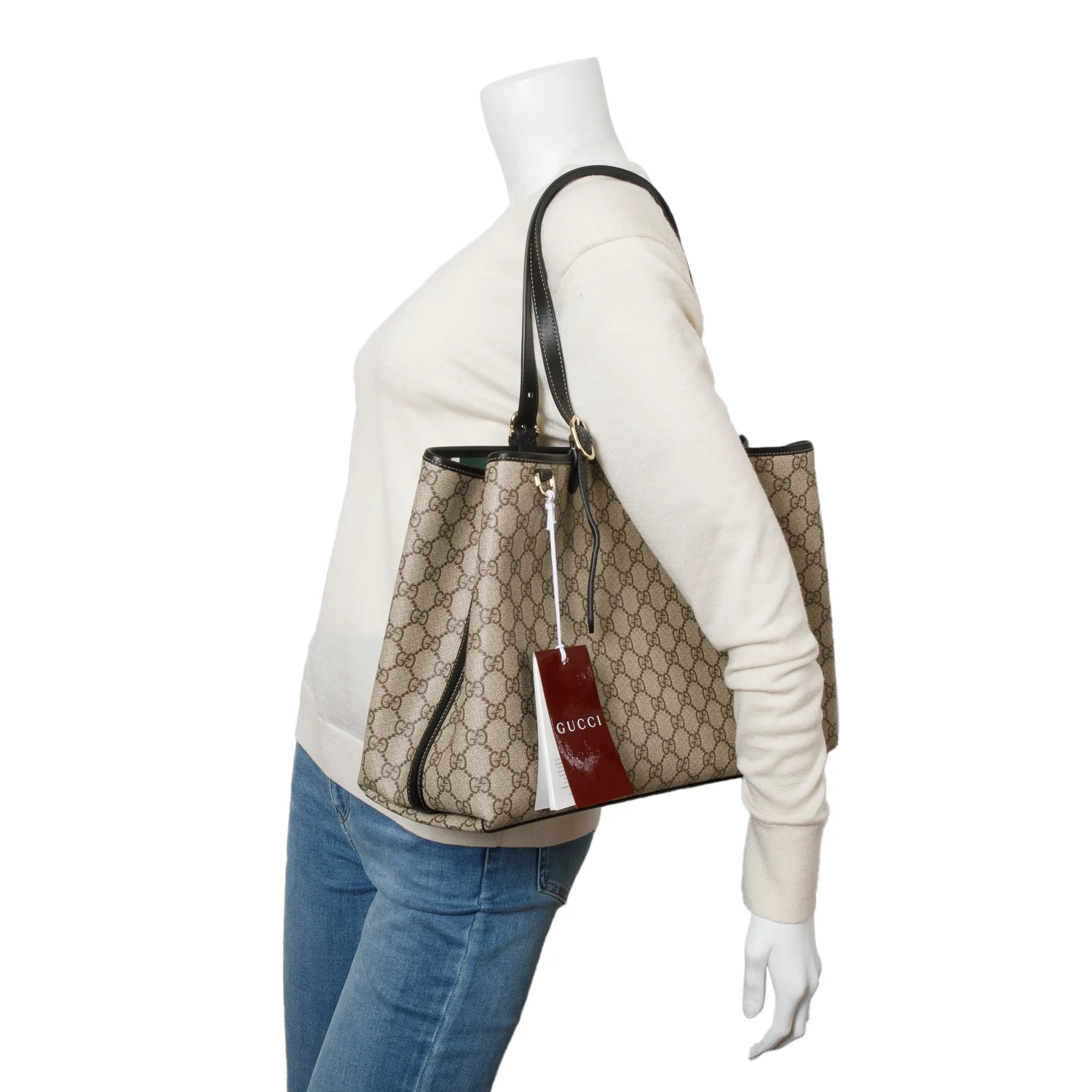 Gucci GG Supreme Monogram Emblem Large Tote Bag w/ Box - Image 2