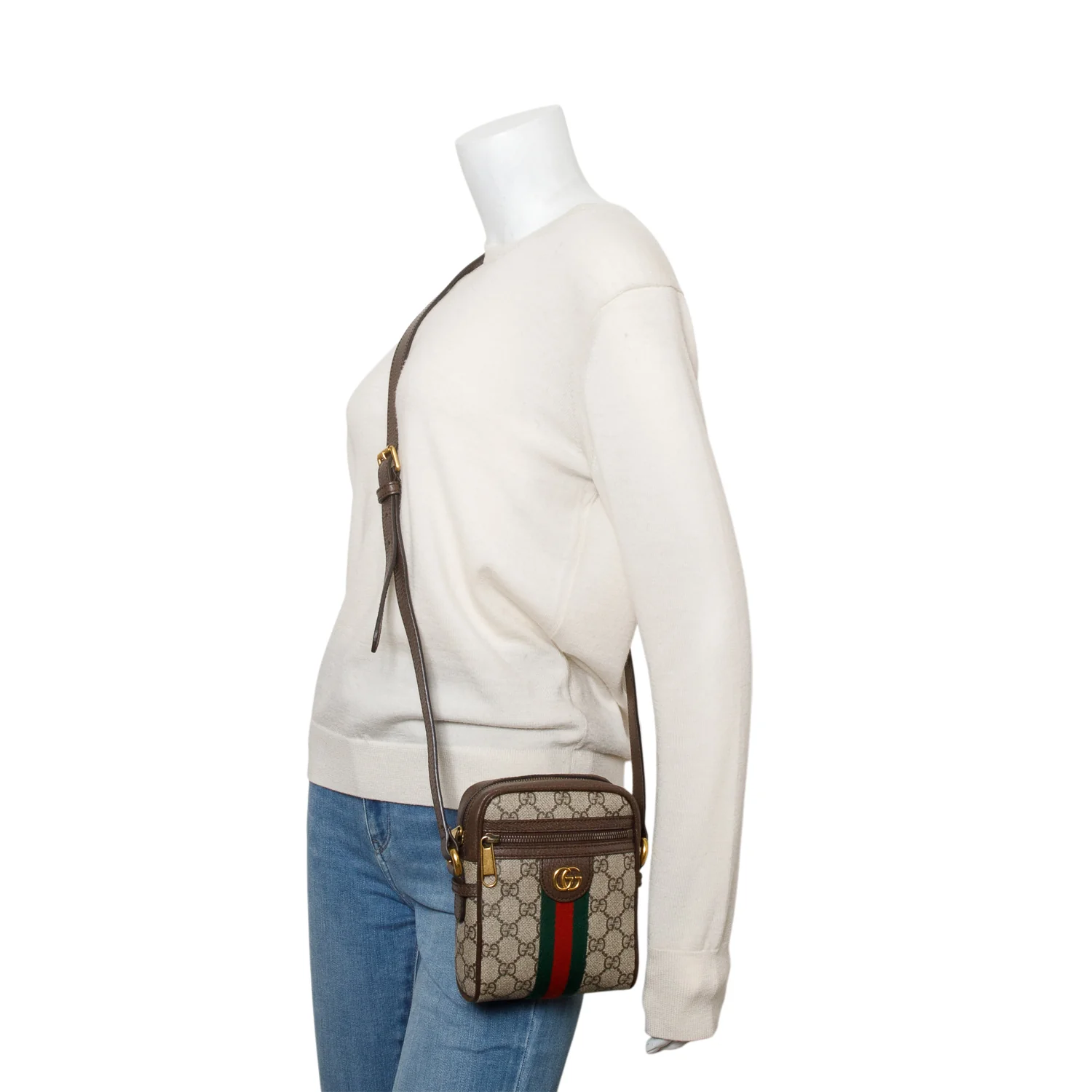 Gucci GG Supreme Monogram Web Mini Ophidia Messenger w/ Box - Image 2