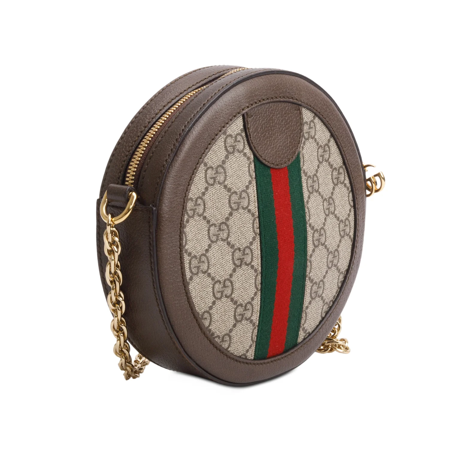 Gucci GG Supreme Monogram Web Mini Ophidia Round Shoulder Bag w/ Box - Image 7