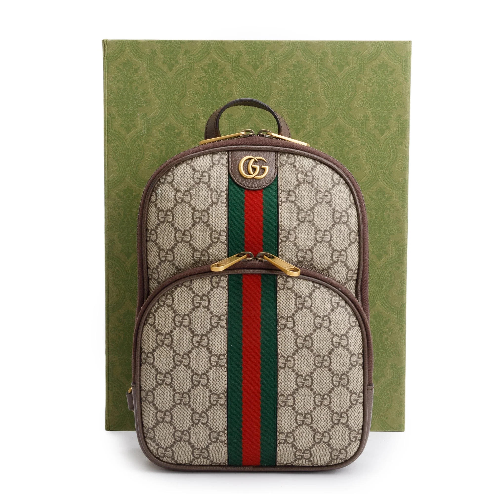 Gucci GG Supreme Ophidia Web Crossbody Bag w/ Box - Image 2