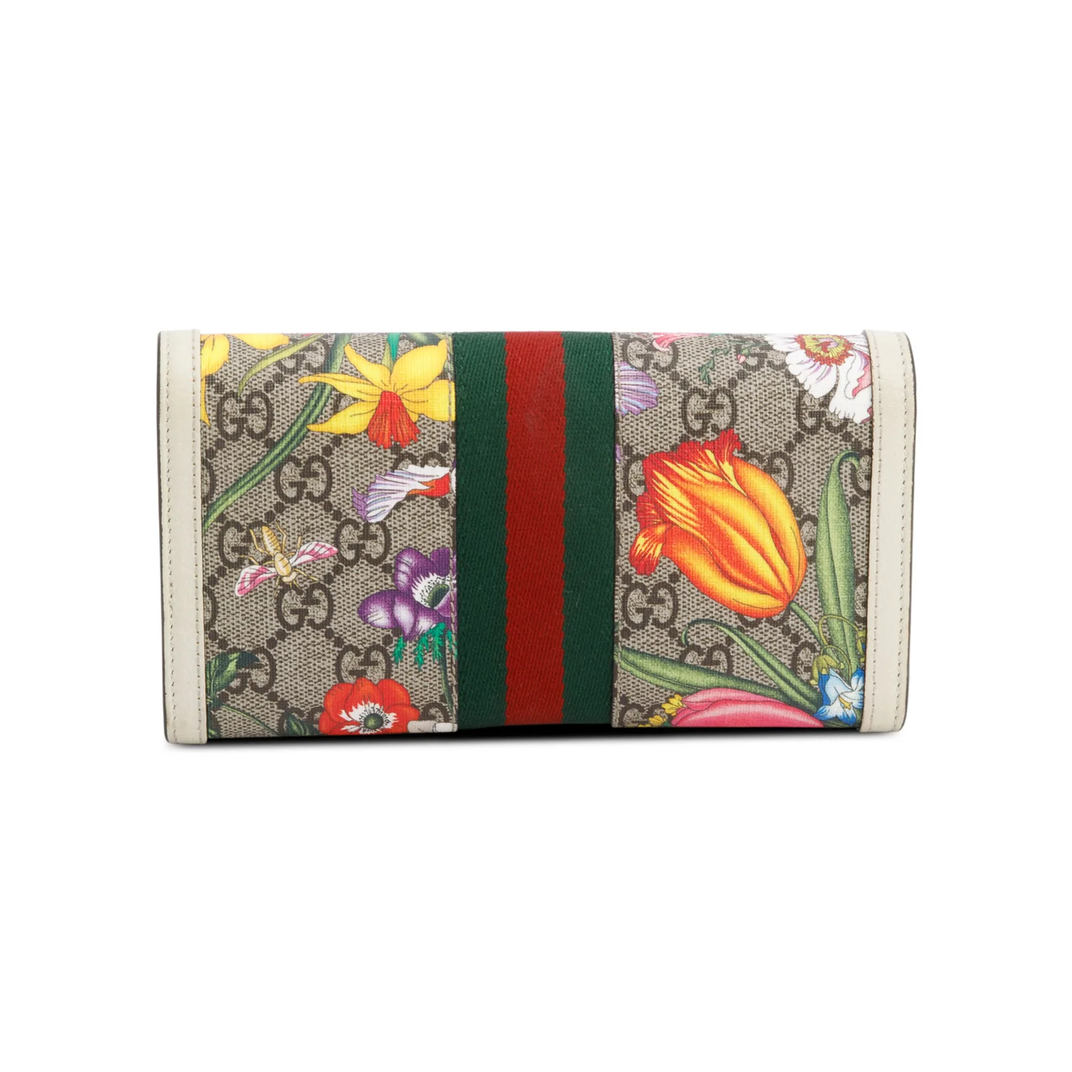 Gucci GG Supreme Web Blooms Ophidia Continental Flap Wallet w/ Box - Image 4