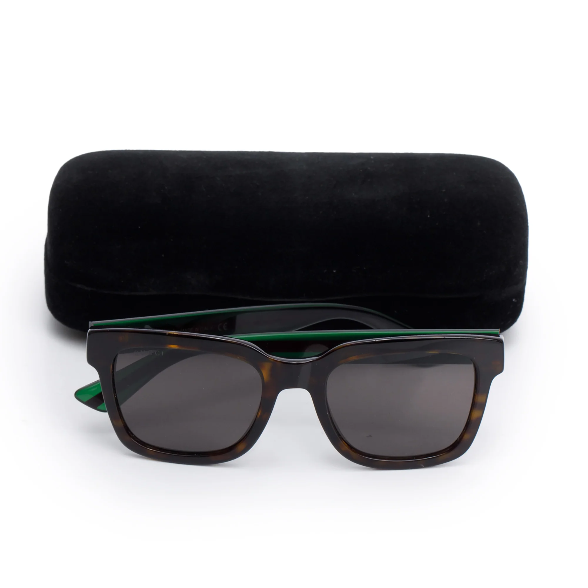 Gucci GG0001S Black Acetate Web Square Sunglasses w/ Case - Image 2