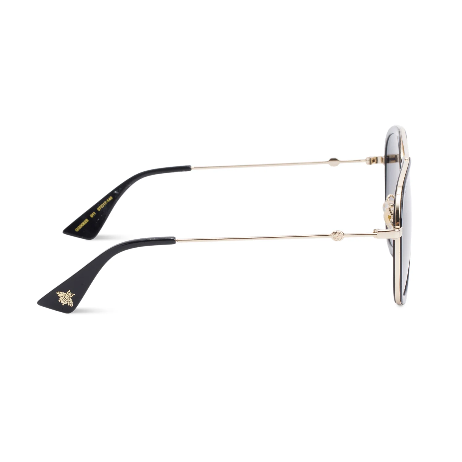 Gucci GG0062S Black/Gold Metal Pilot Sunglasses w/ Case - Image 3