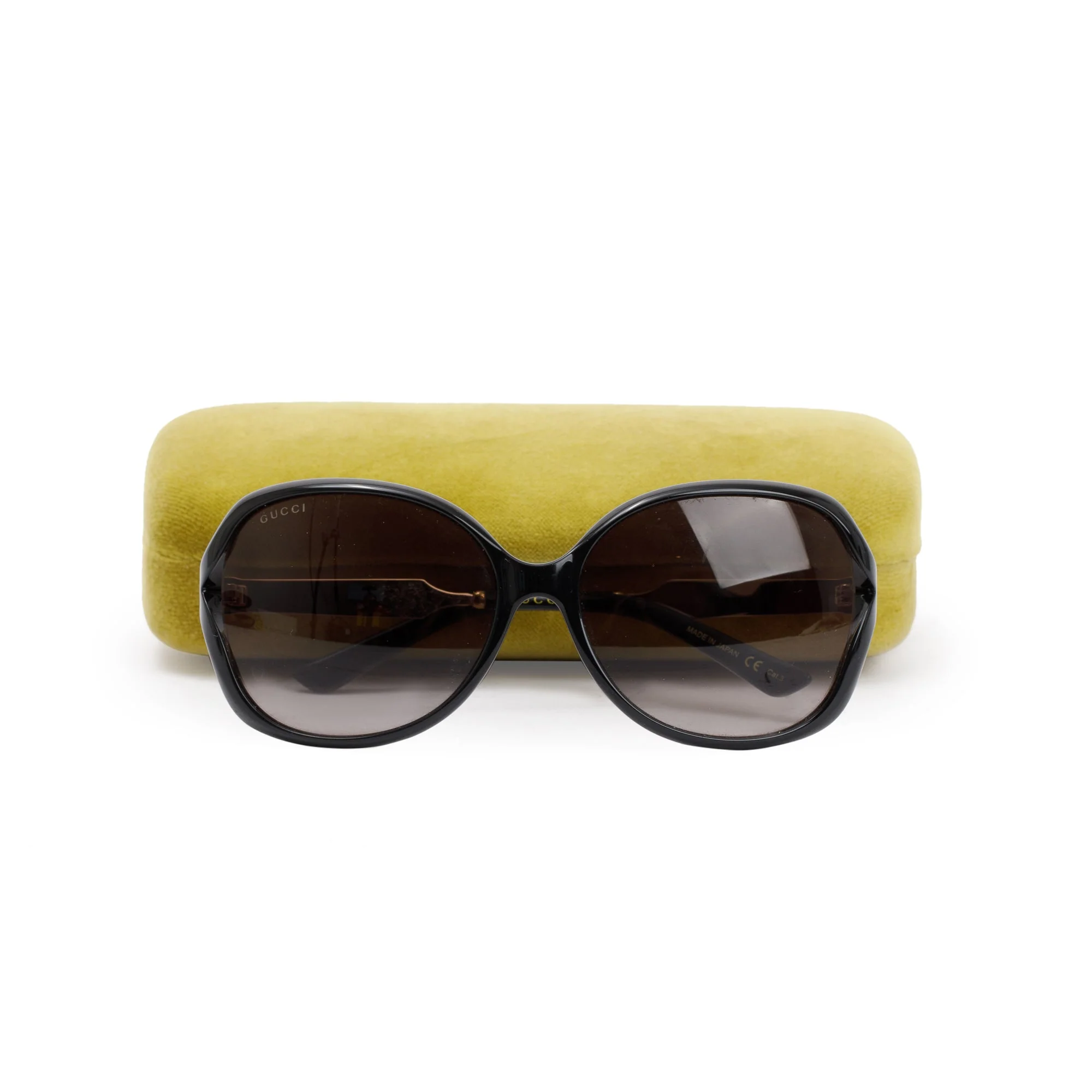 Gucci GG0076S Black Acetate Butterfly Sunglasses w/ Case - Image 2
