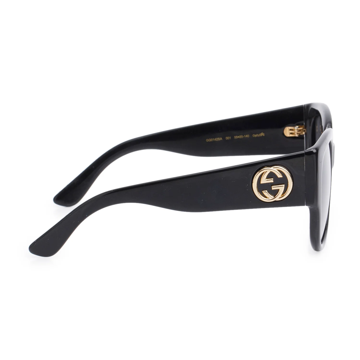 Gucci GG0142SA Black Acetate Square GG Sunglasses W/ Case - Image 2