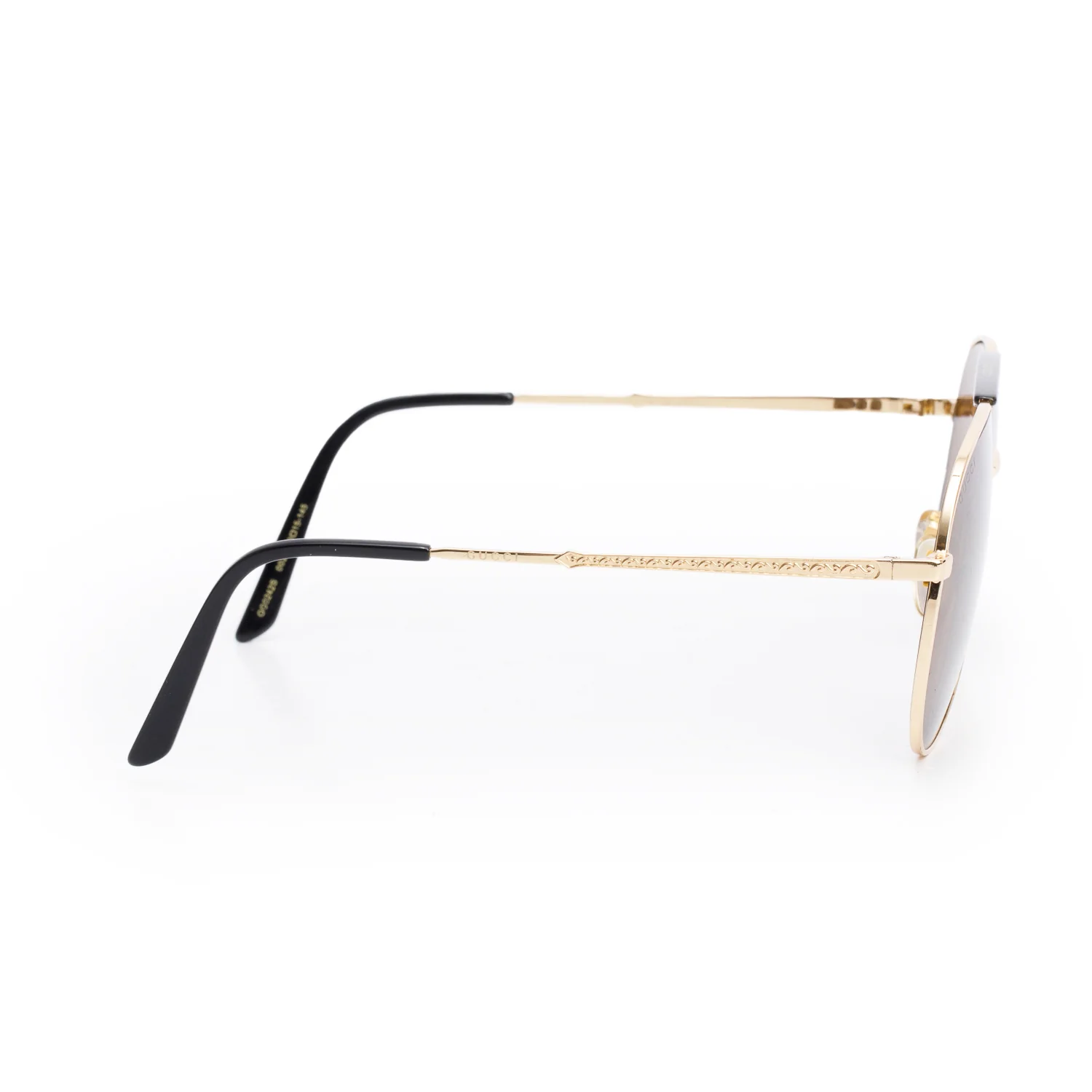 Gucci GG0242S Gold Tone Frame Aviator Sunglasses w/ Case - Image 3