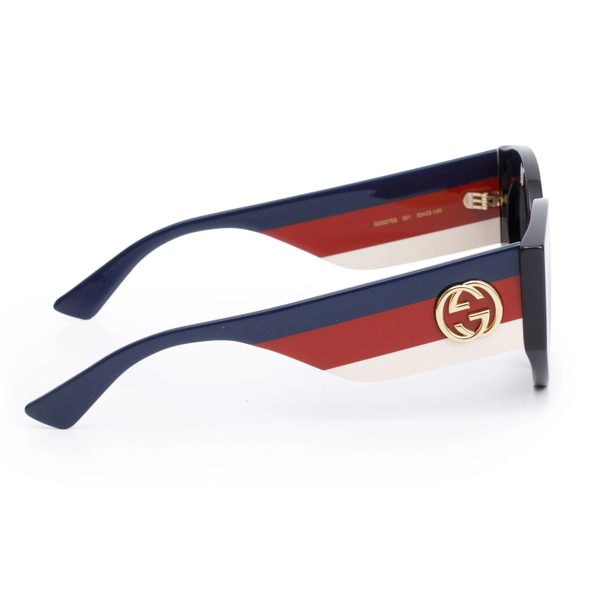 Gucci GG0275S Black & Web Acetate Interlocking G Cat-Eye Sunglasses w/ Case - Image 3