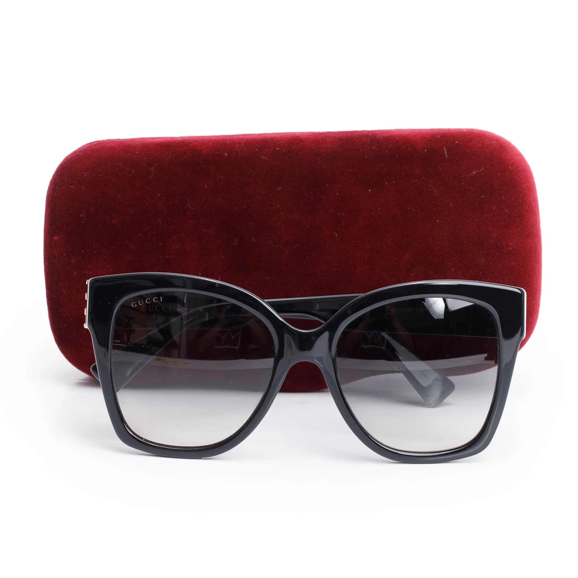 Gucci GG0469S Black Acetate Webi Accent Oversize Square Sunglasses w/ Case - Image 2