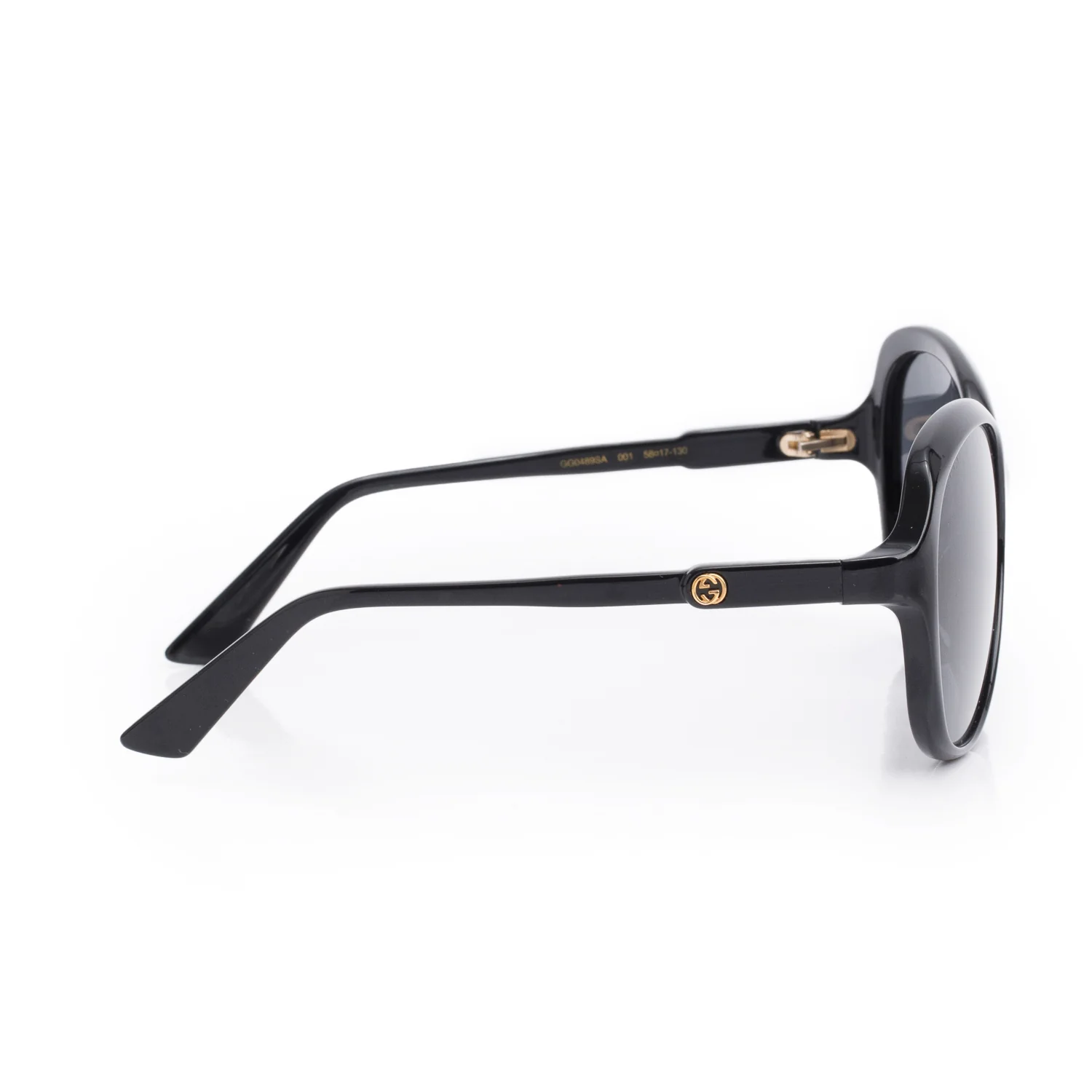 Gucci GG0489 Black Acetate Round GG Sunglasses w/ Case - Image 3