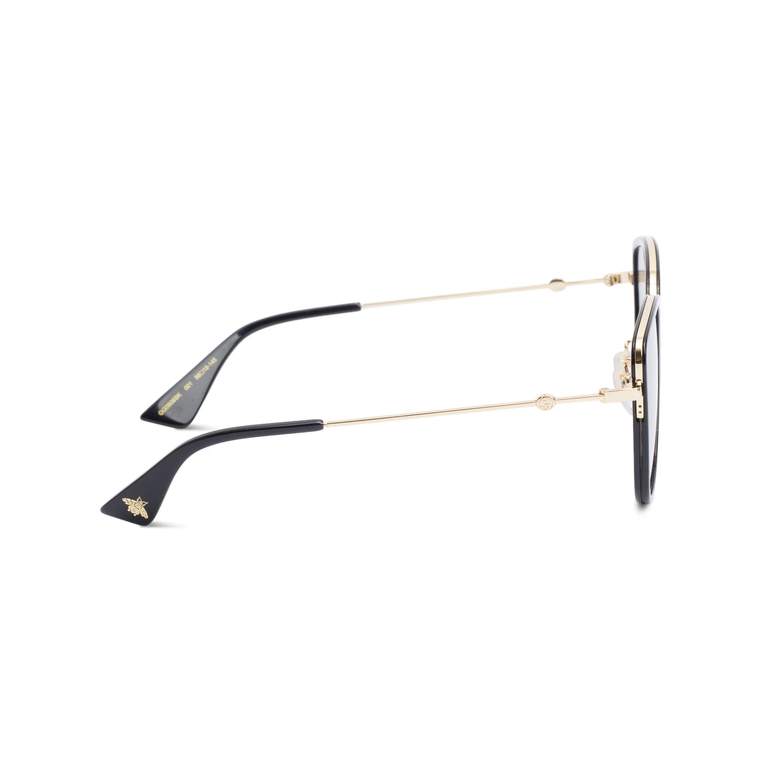 Gucci GG0606SK Gold Tone Black Acetate Cat-Eye Sunglasses w/ Case - Image 3