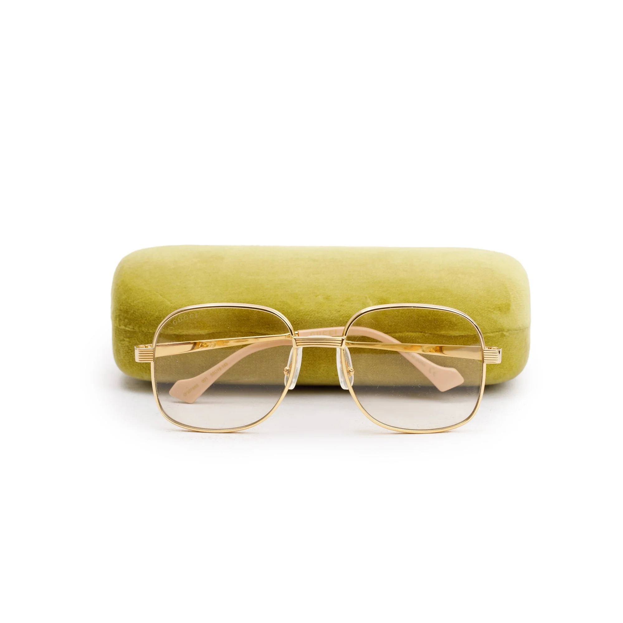 Gucci GG0788S Gold Tone Metal Frame Square Sunglasses w/ Case - Image 2