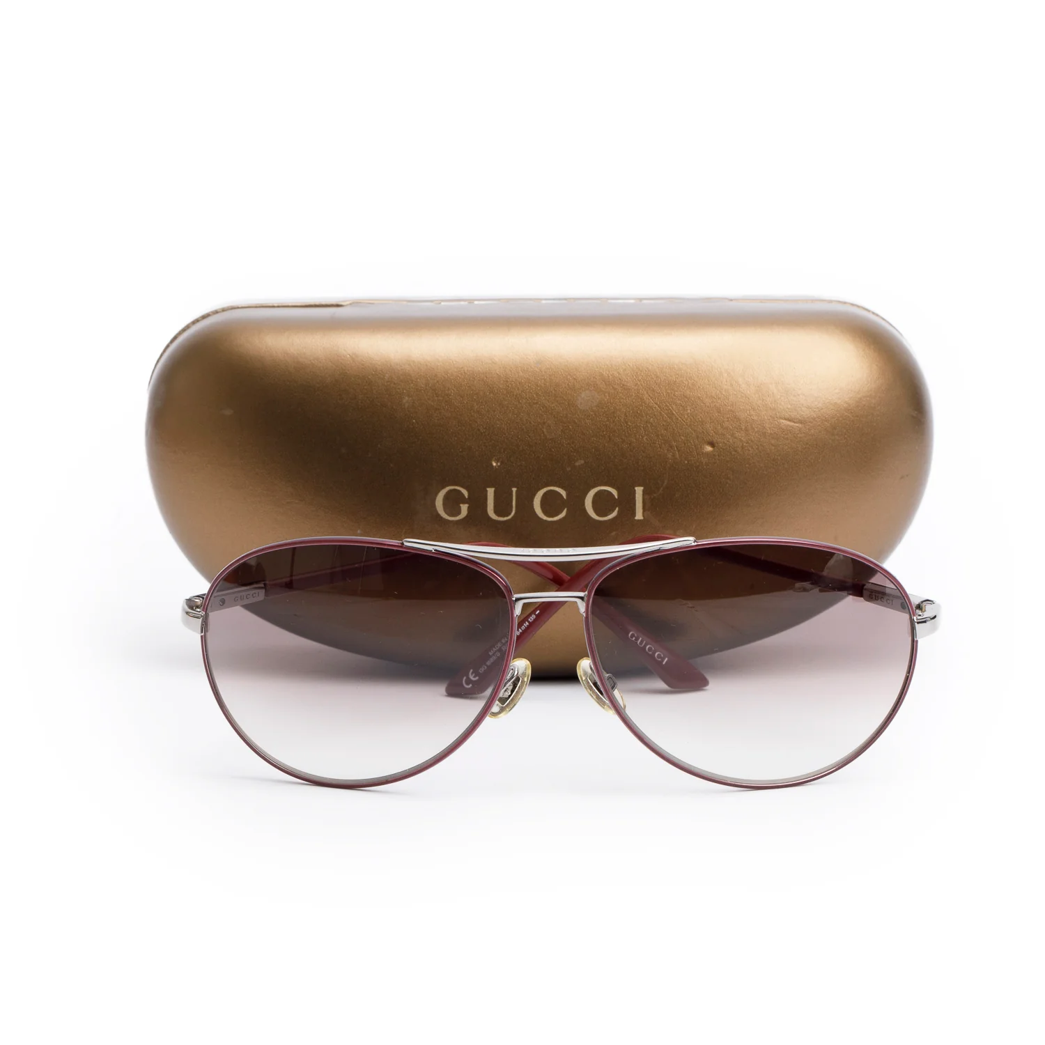 Gucci GG1689/S Red Aviator Sunglasses w/ Case - Image 2