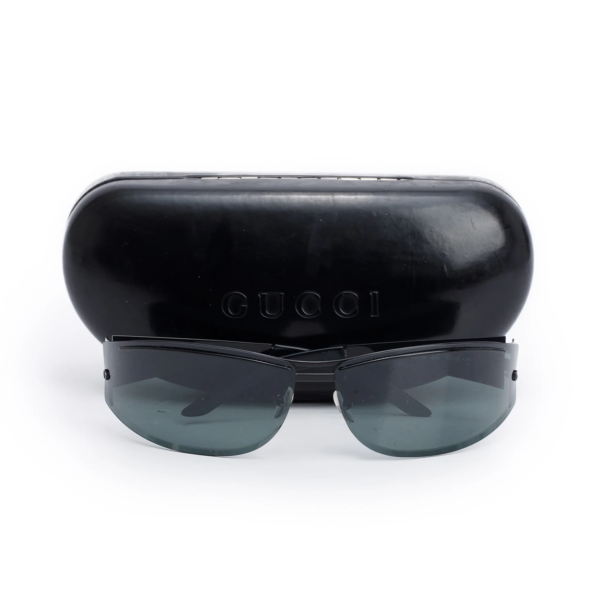 Gucci GG1727/S Black Metal Rectangular Shield Sunglasses w/ Case - Image 2
