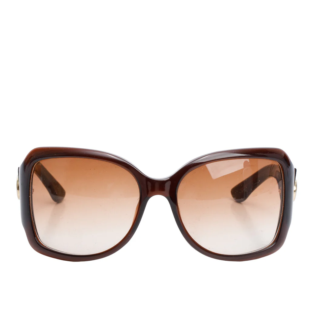 Gucci GG2695/S Brown Acetate CC Logo Oversized Square Sunglasses w/ Case