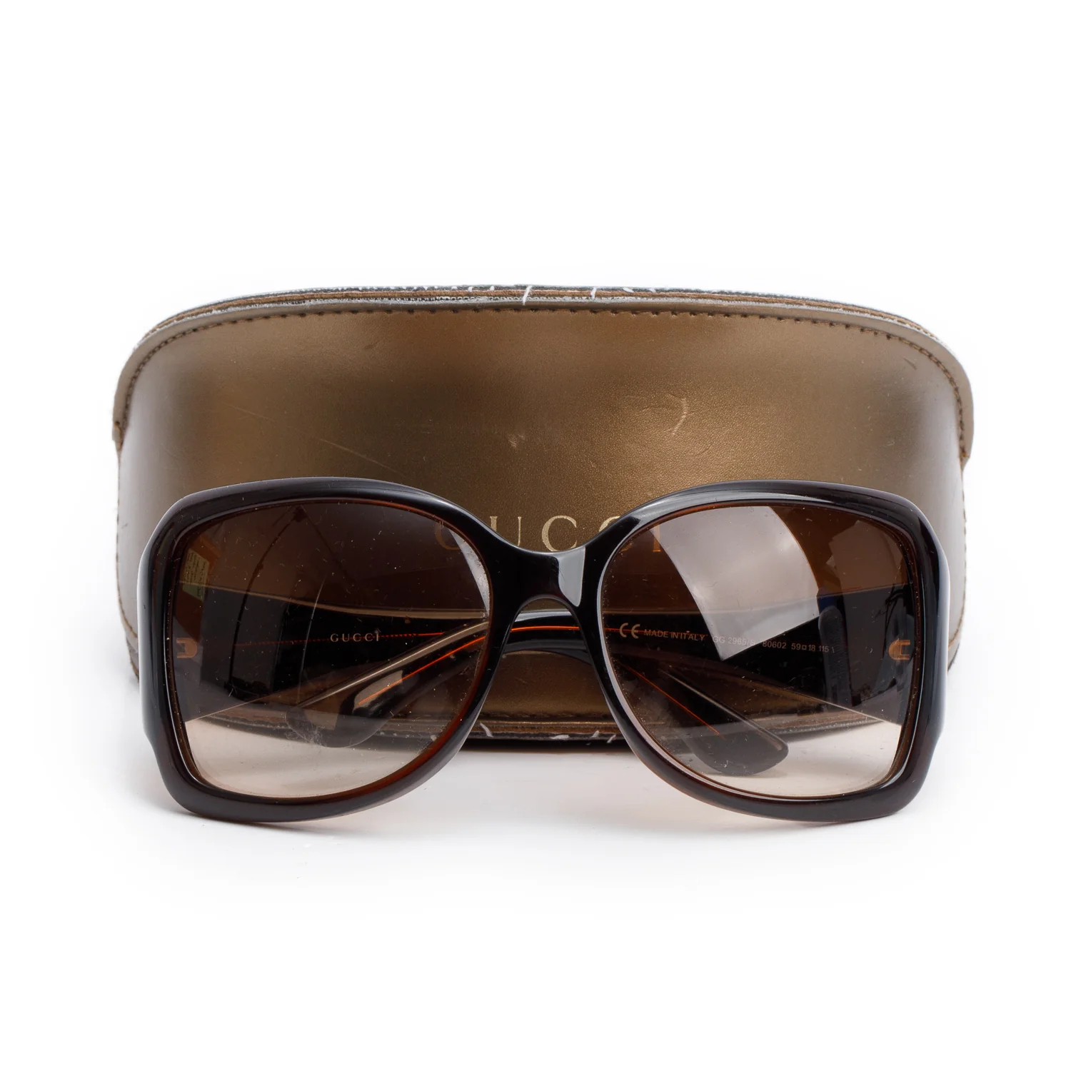 Gucci GG2695/S Brown Acetate CC Logo Oversized Square Sunglasses w/ Case - Image 2