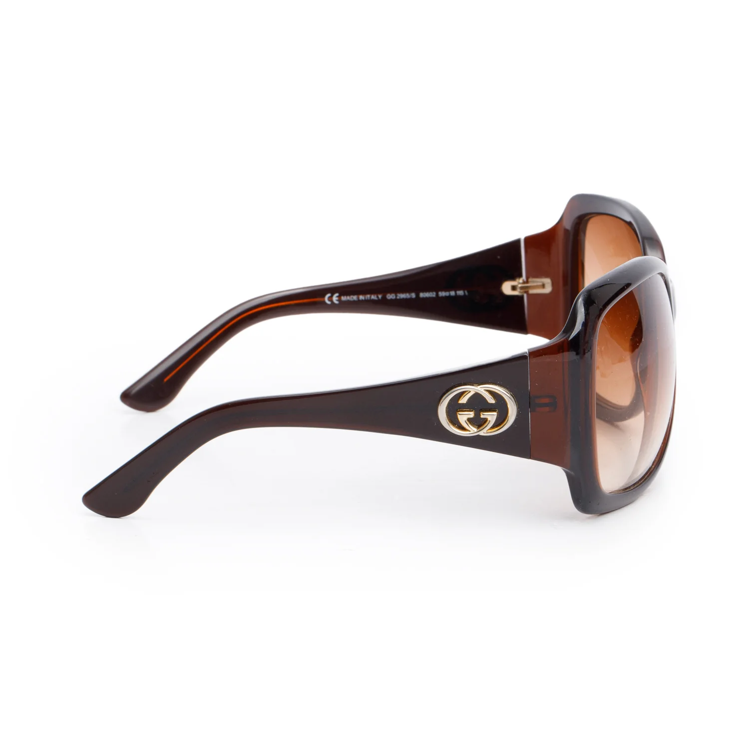 Gucci GG2695/S Brown Acetate CC Logo Oversized Square Sunglasses w/ Case - Image 3