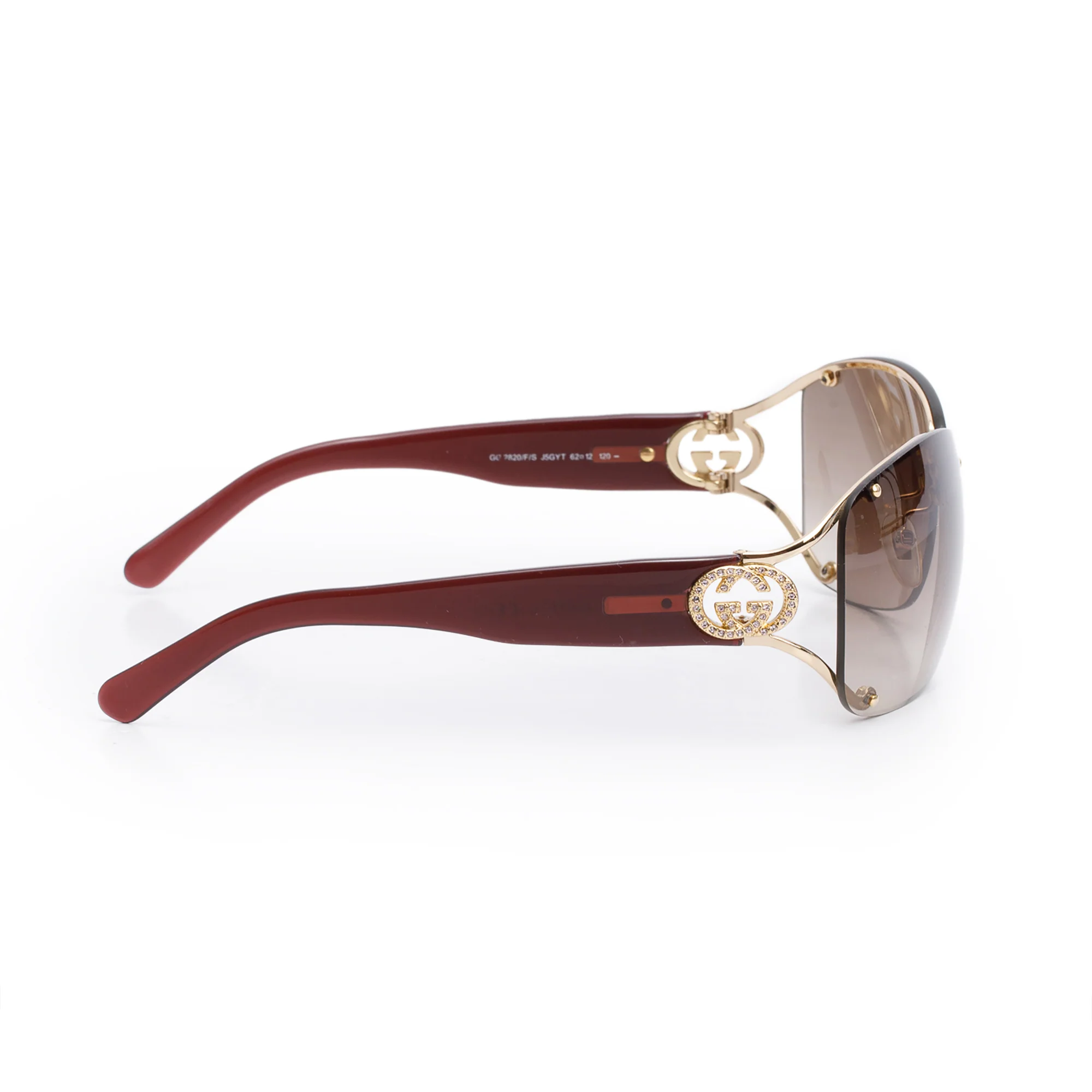 Gucci GG2820/F/S S Brown  Acetate Crystal GG Shield Sunglasses - Image 2