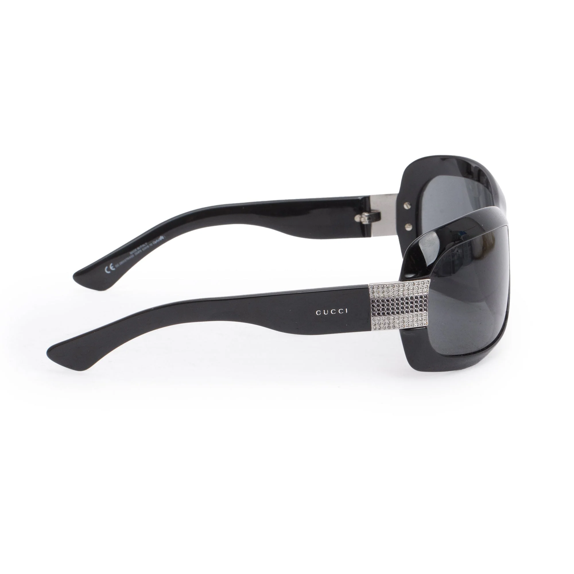 Gucci GG2901/Strass Web Black Acetate Shield Sunglasses w/ Case - Image 3
