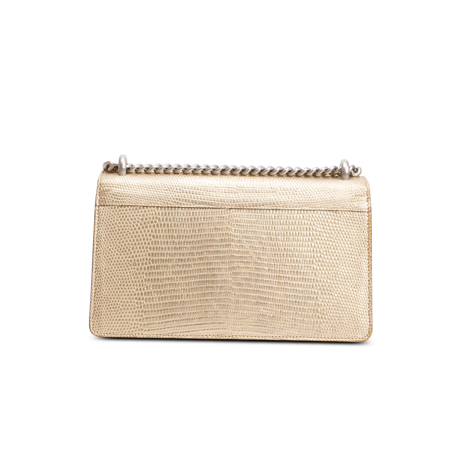 Gucci Gold Metallic Lizard Embossed Crystal Small Dionysus Shoulder Bag w/ Box - Image 6